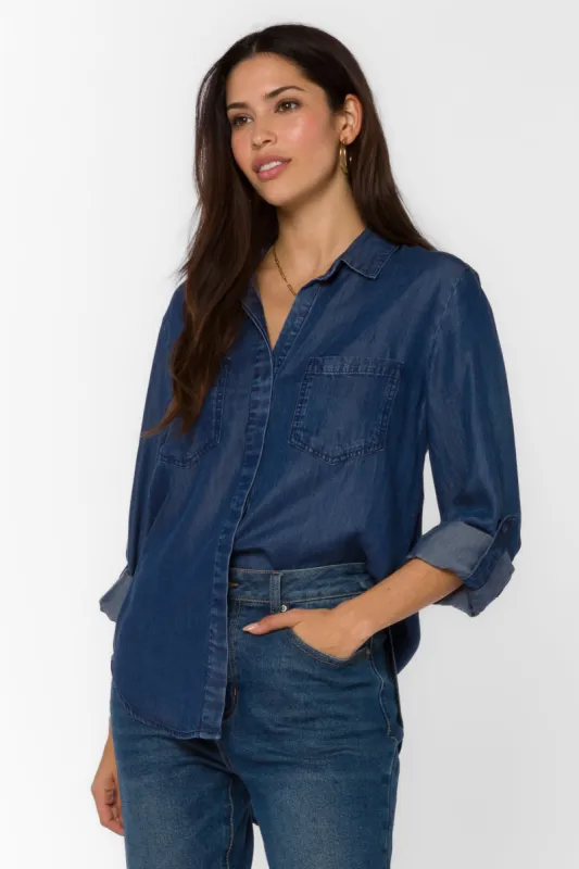 Riley Daphne Blue Shirt sold by Velvet Heart
