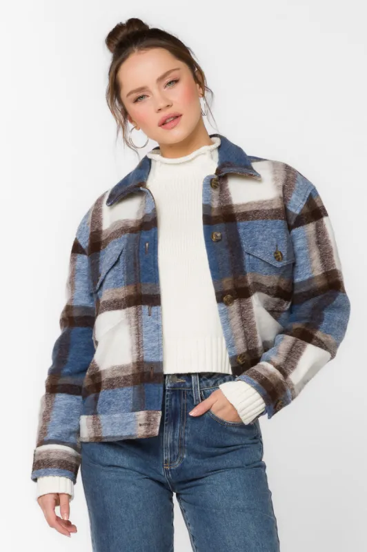 Mick Blue Brown Plaid Jacket sold by Velvet Heart