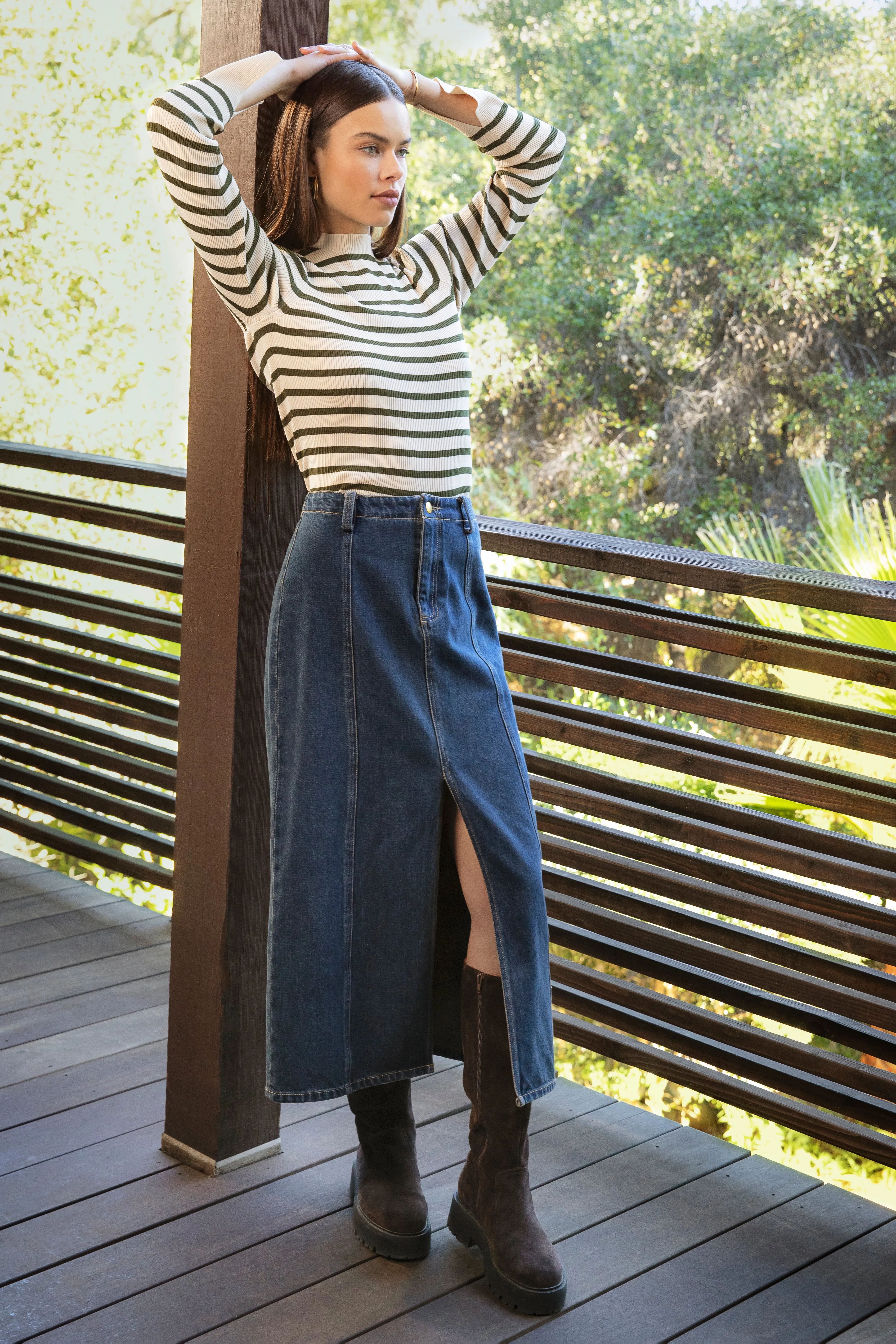 Teresa Off White Green Stripe Sweater sold by Velvet Heart product image thumbnail 2