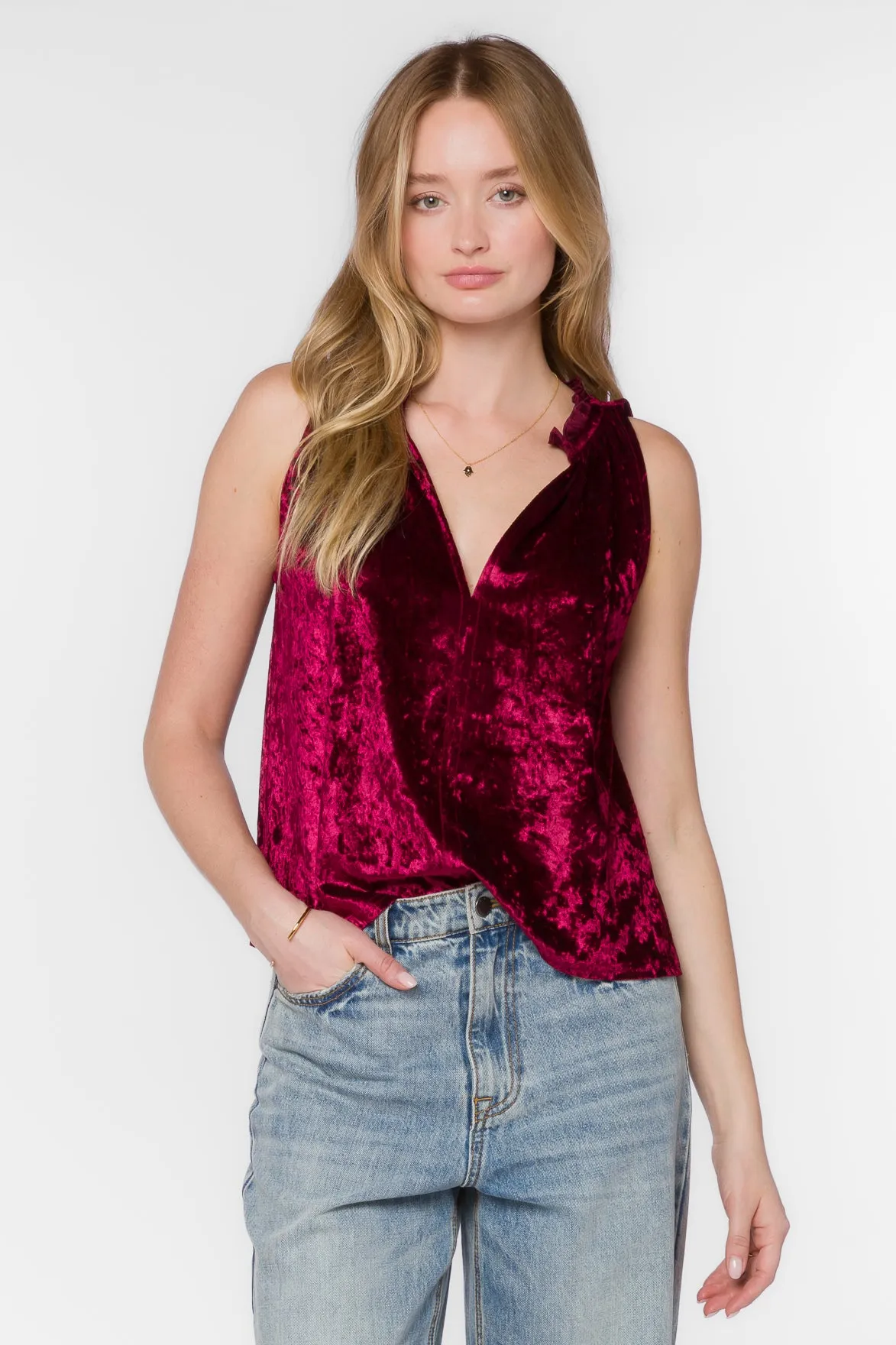 Jaylah Cabernet Top sold by Velvet Heart