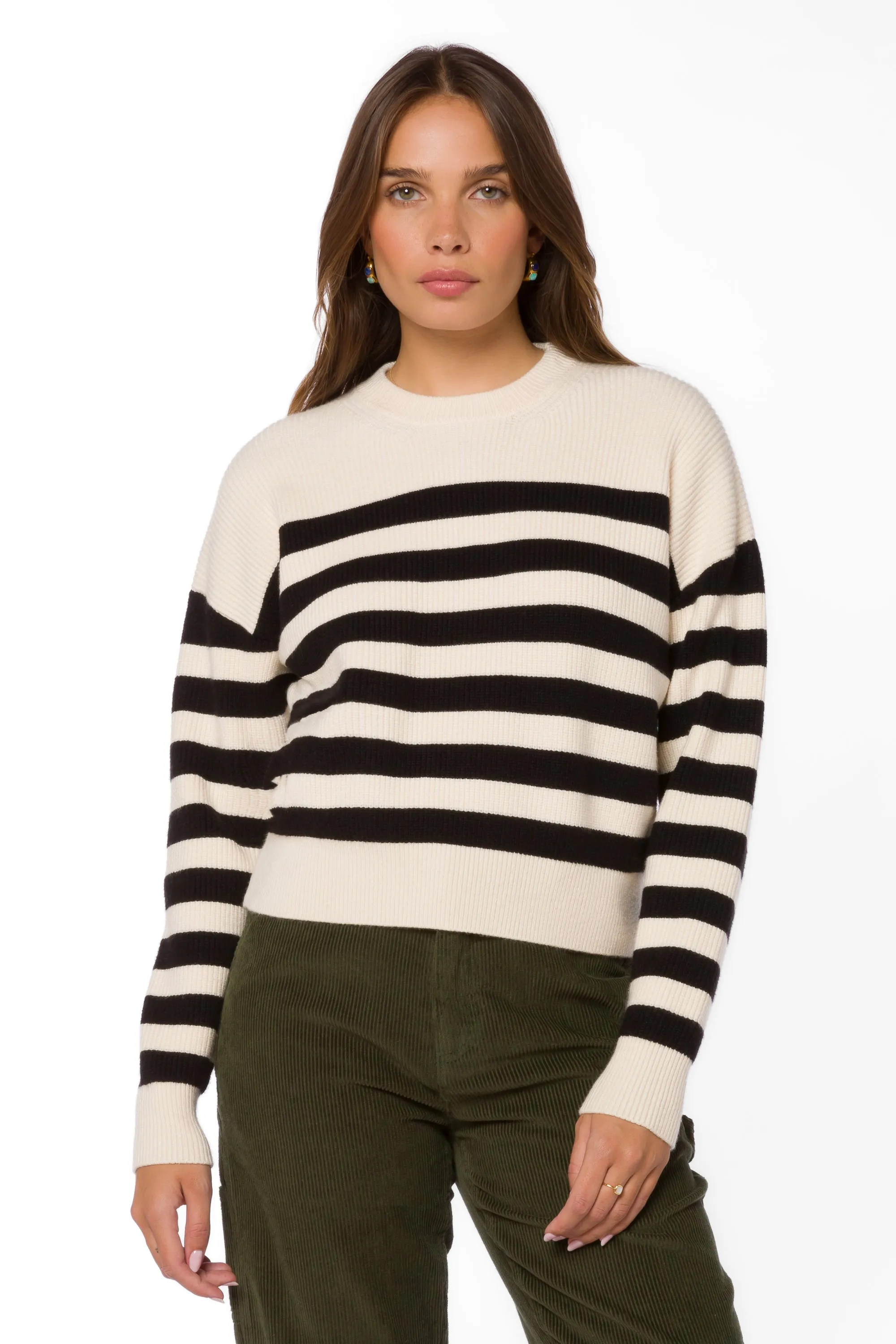 Darrell Ivory Black Stripe Sweater sold by Velvet Heart product image thumbnail 3