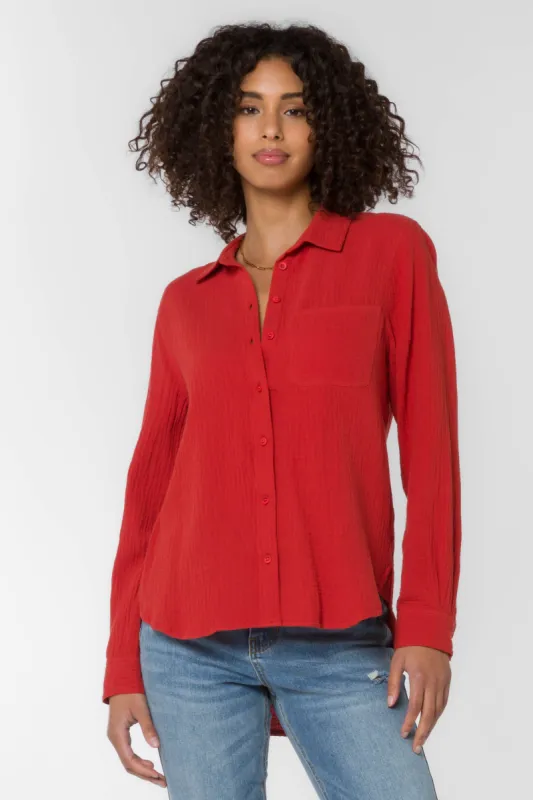 Bennett Red Shirt sold by Velvet Heart