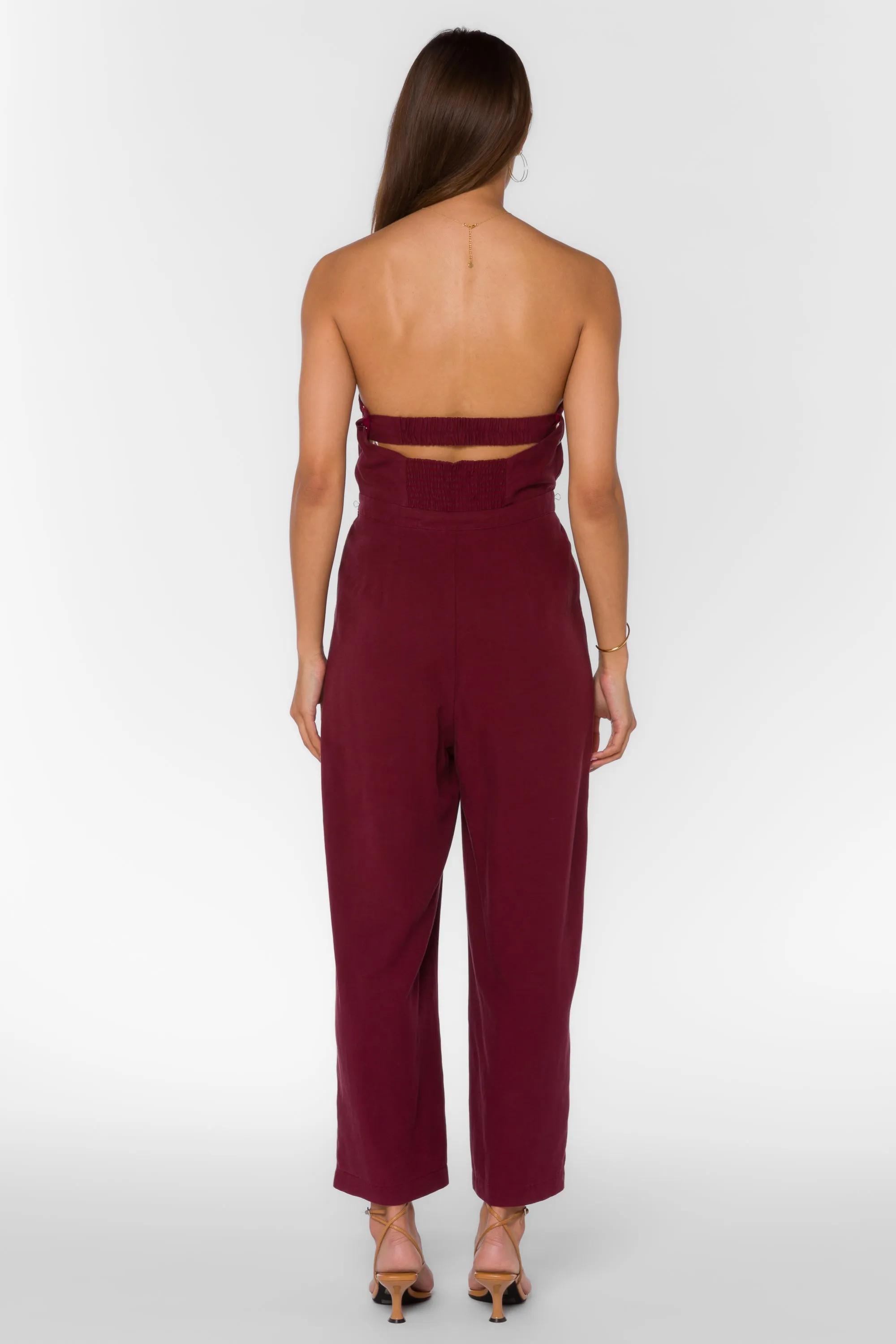 Jeanie Burgundy Jumpsuit sold by Velvet Heart product image thumbnail 4