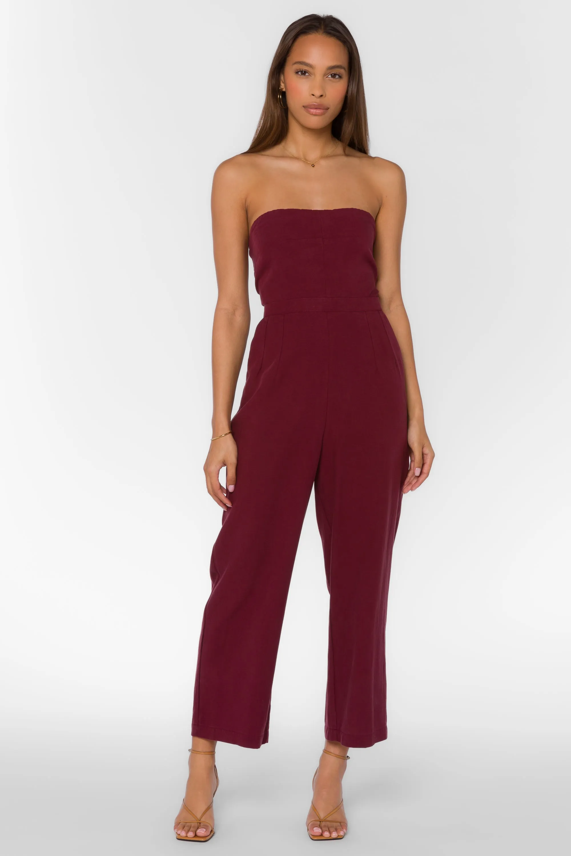 Jeanie Burgundy Jumpsuit sold by Velvet Heart product image thumbnail 3