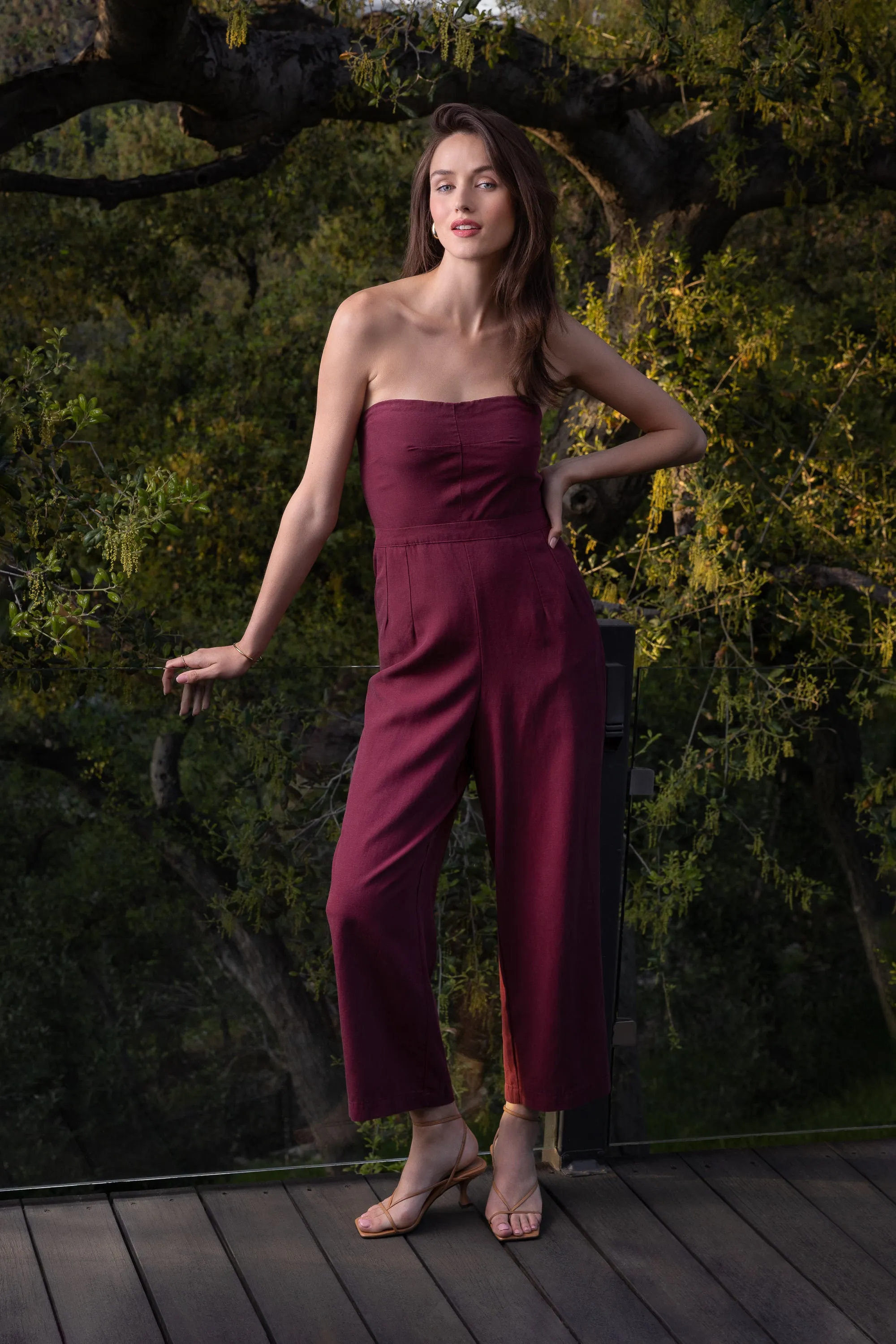 Jeanie Burgundy Jumpsuit sold by Velvet Heart product image thumbnail 2