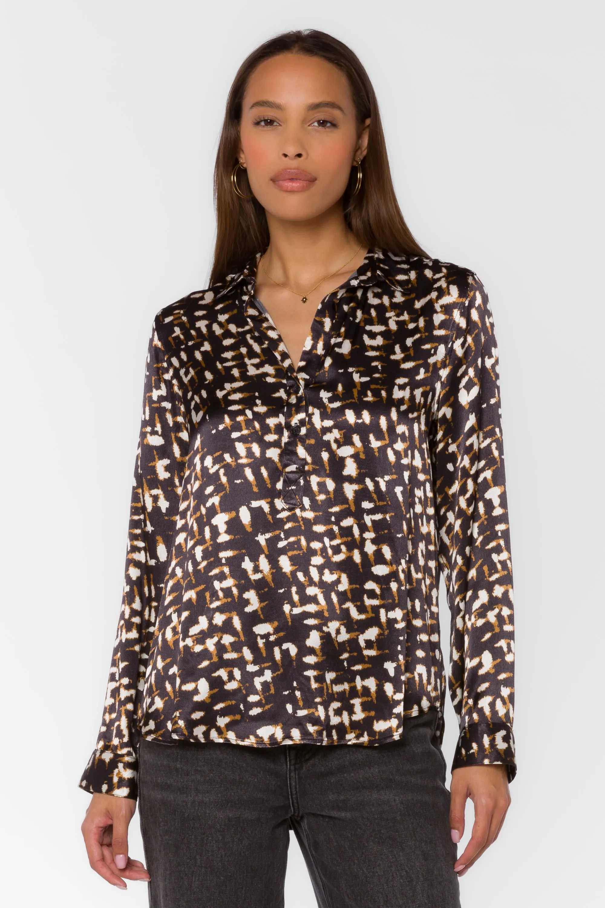 Benedita Black Abstract Geo Blouse sold by Velvet Heart product image thumbnail 3