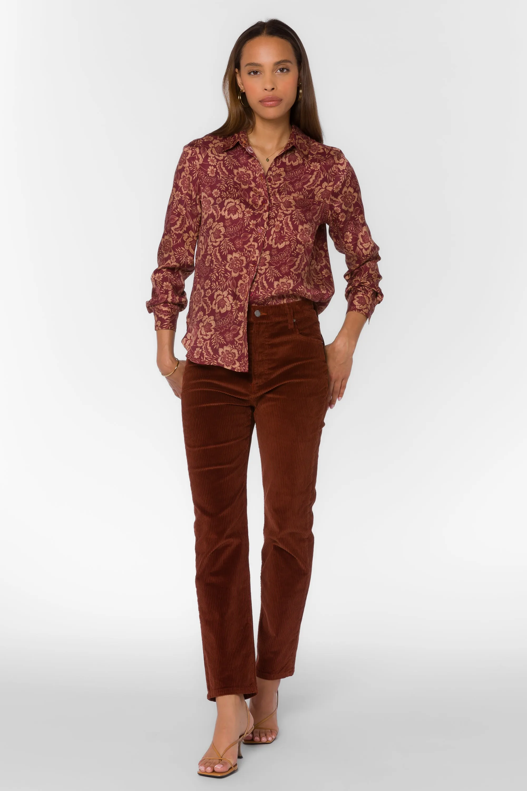 Bennett Sangria Floral Shirt sold by Velvet Heart product image thumbnail 2