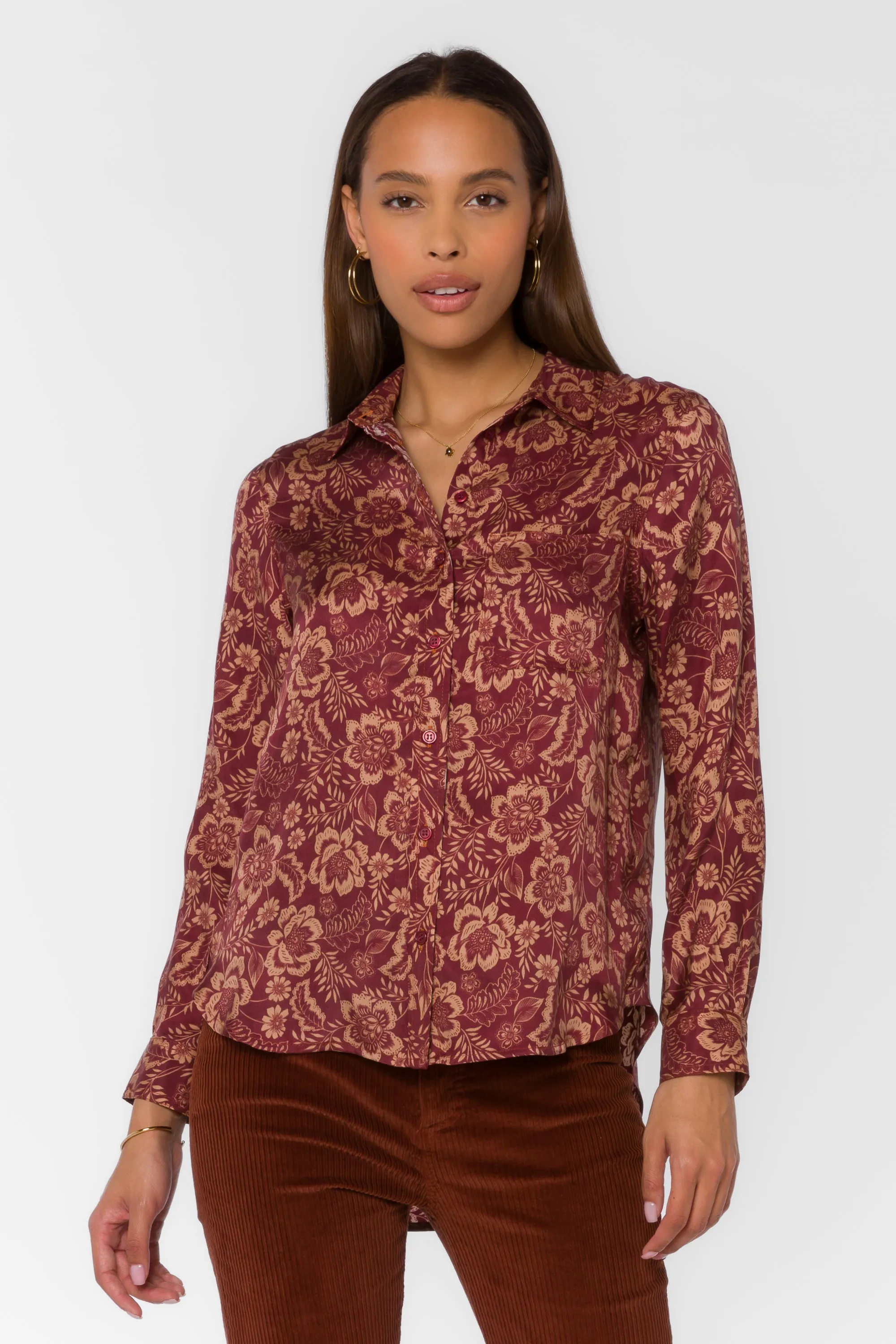 Bennett Sangria Floral Shirt sold by Velvet Heart product image thumbnail 3