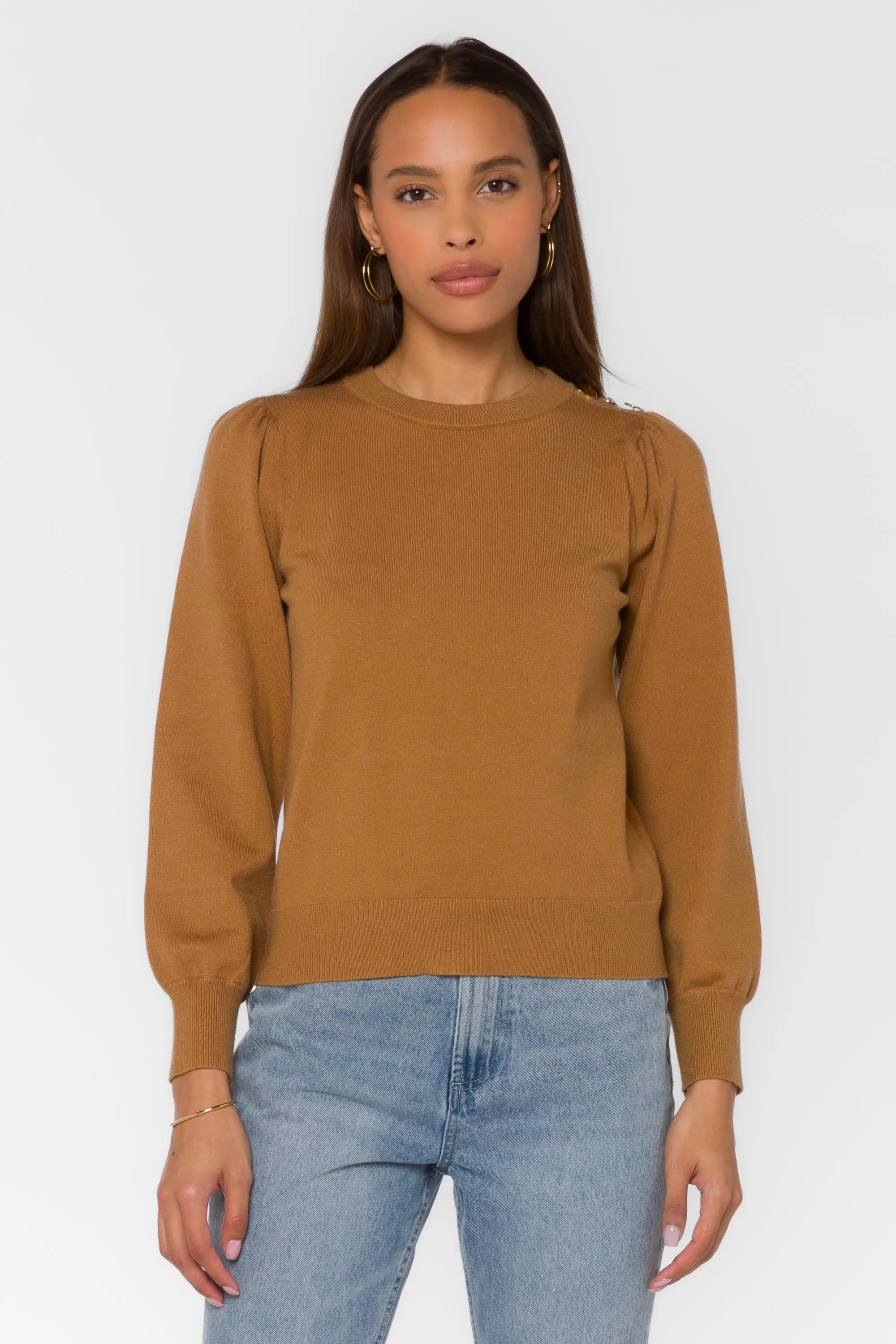 Taffy Burlap Gold Button Sweater sold by Velvet Heart product image thumbnail 3
