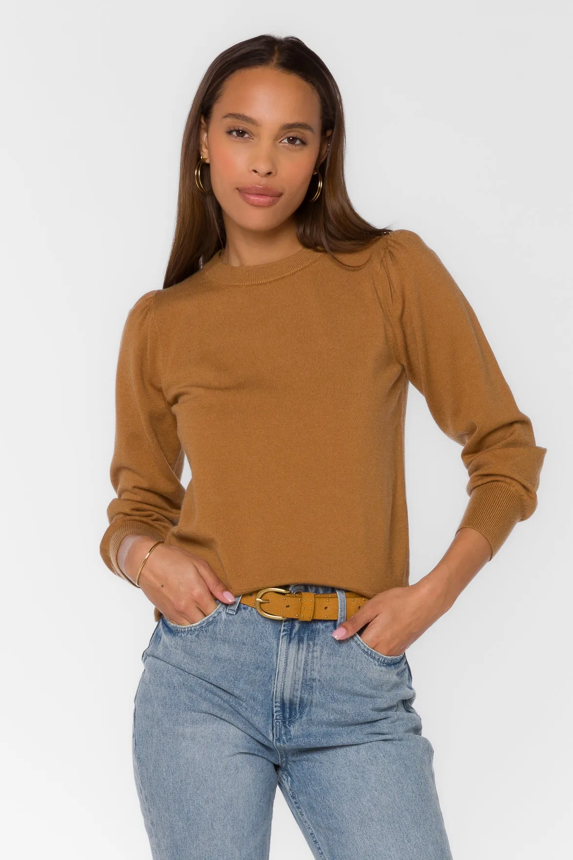 Taffy Burlap Gold Button Sweater sold by Velvet Heart