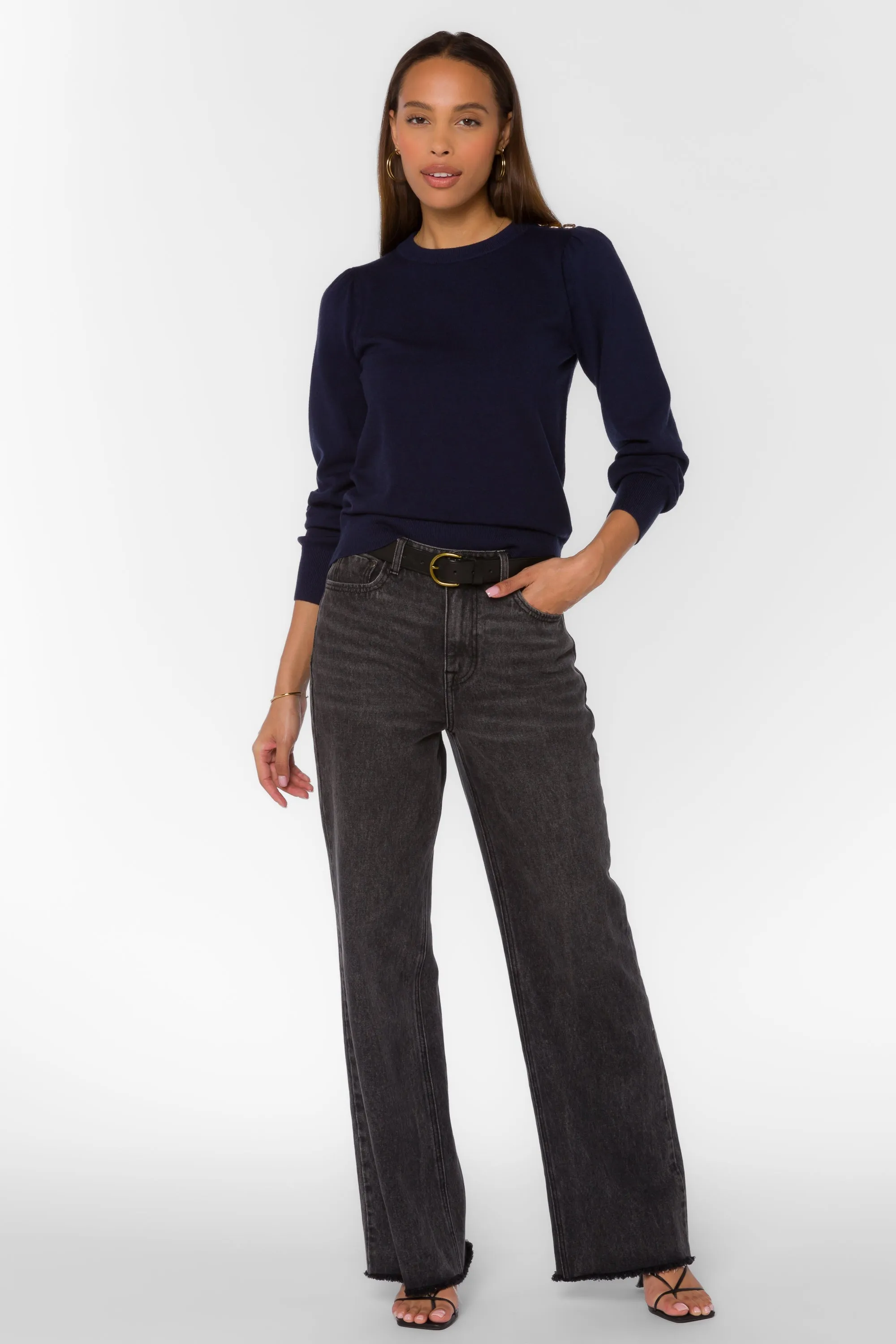 Taffy Navy Gold Button Sweater sold by Velvet Heart product image thumbnail 2