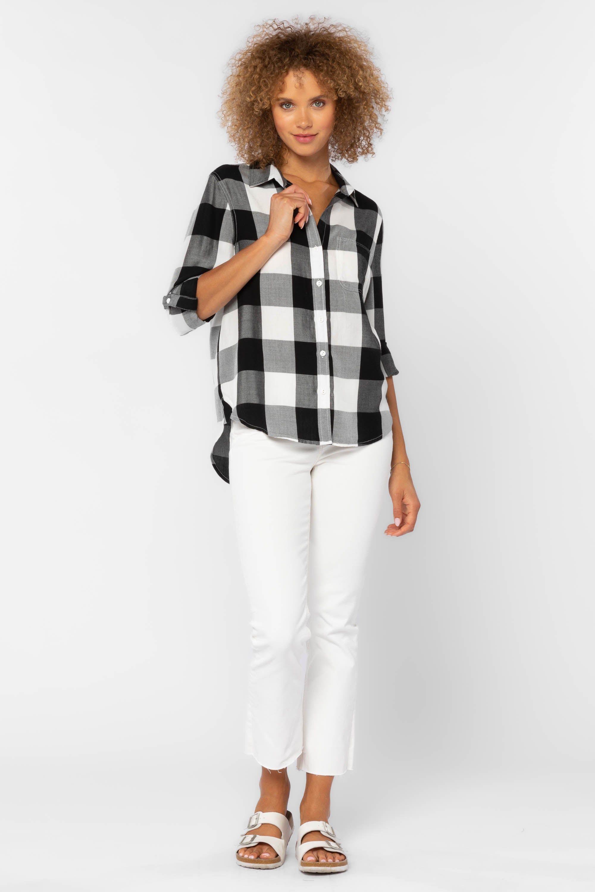 Elisa Black Check Shirt sold by Velvet Heart