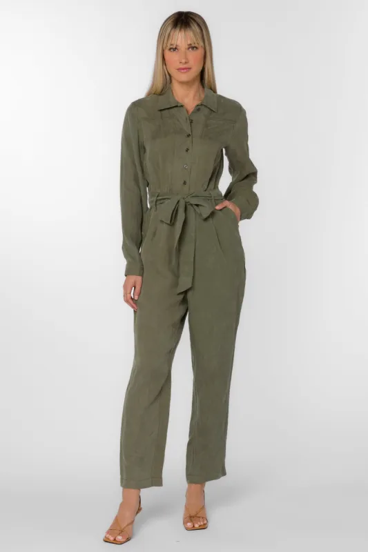 Arkin Olive Jumpsuit sold by Velvet Heart