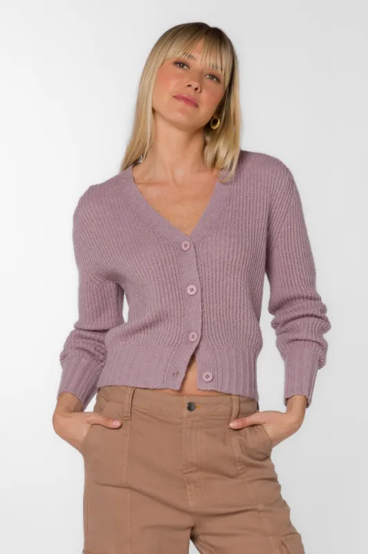 Sunshine Muted Mauve Cardigan sold by Velvet Heart