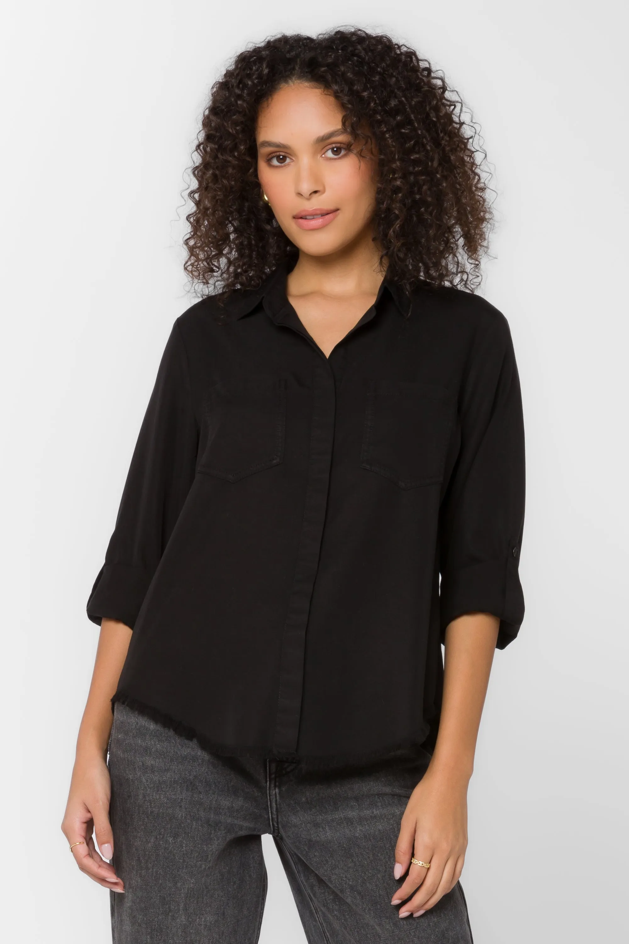 Riley Frayed Black Shirt sold by Velvet Heart product image thumbnail 3