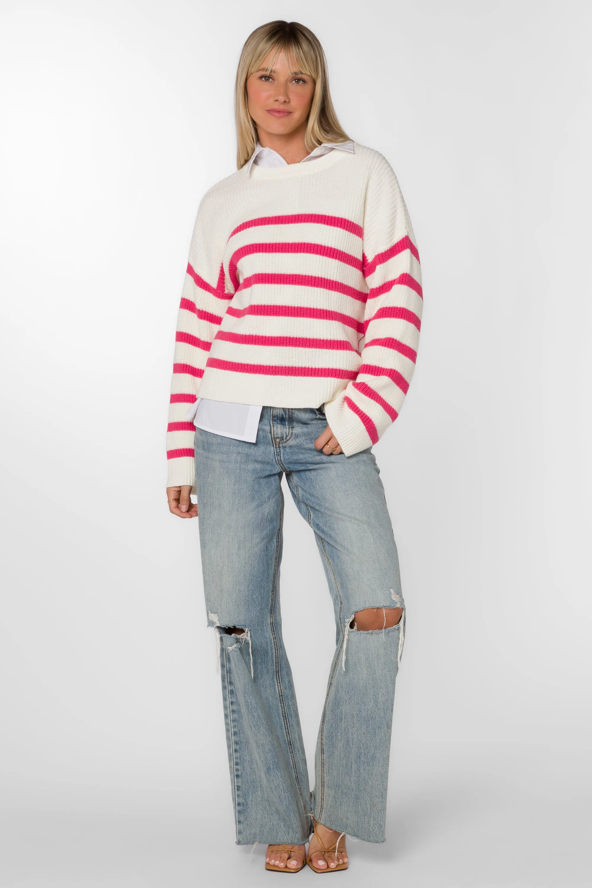 Bridgette Pink Stripe Sweater sold by Velvet Heart product image thumbnail 3
