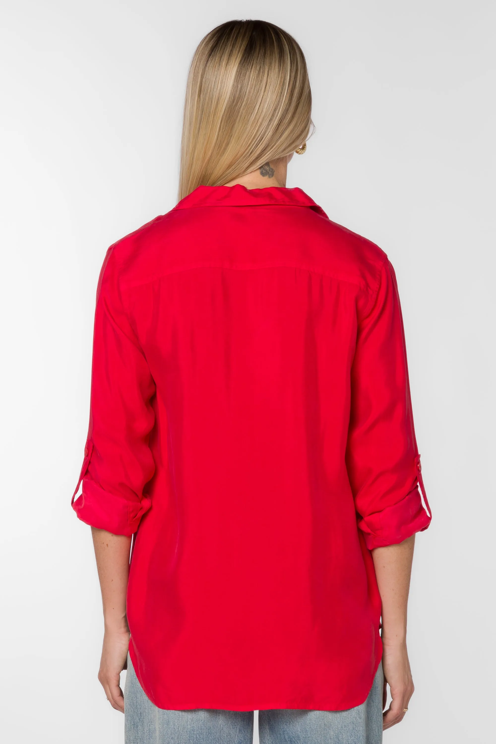 Talma Red Viscose Shirt sold by Velvet Heart product image thumbnail 4
