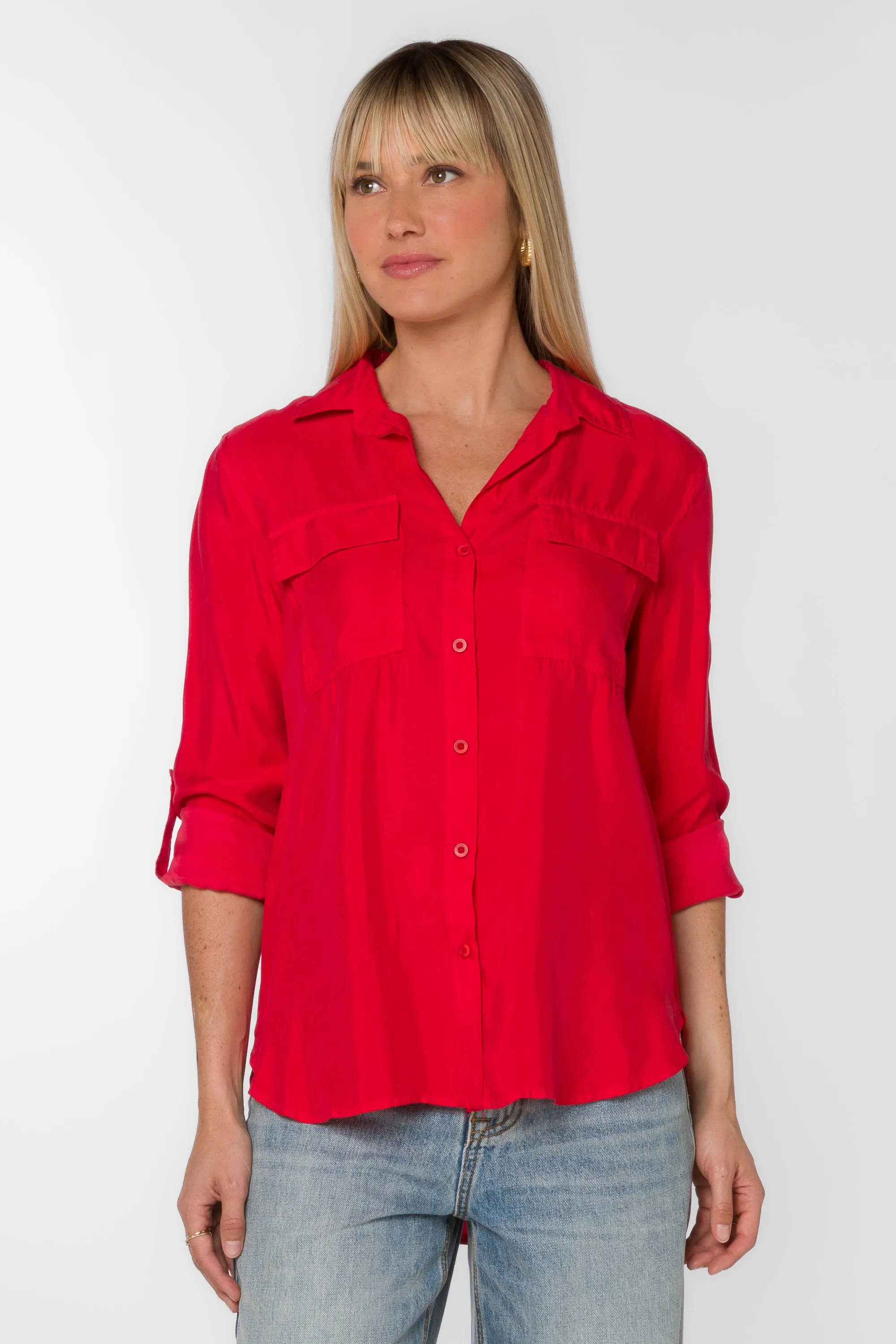 Talma Red Viscose Shirt sold by Velvet Heart product image thumbnail 3