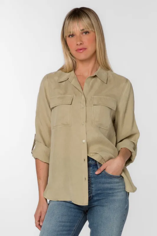 Talma Sage Shirt sold by Velvet Heart