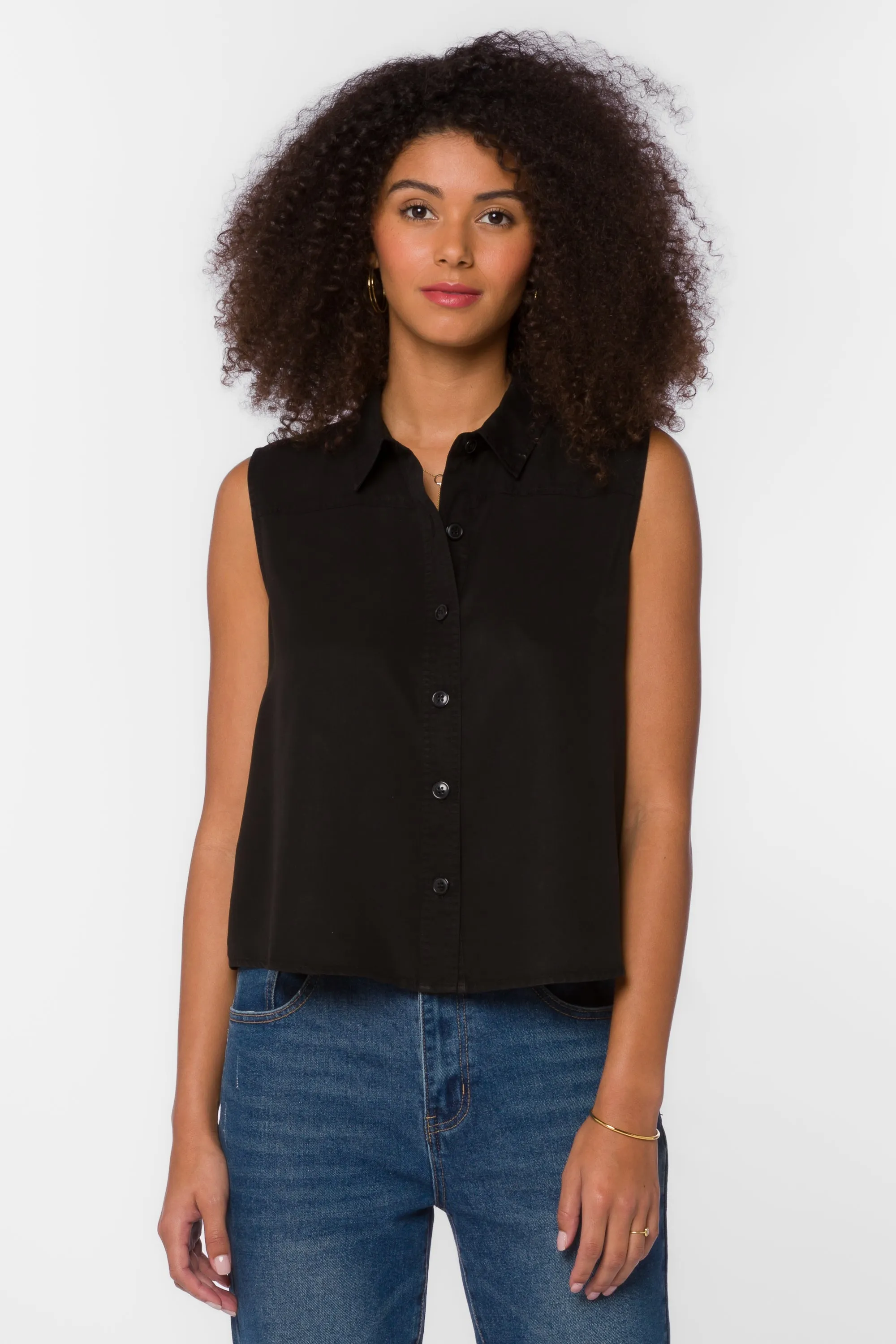 Rosana Black Tencel™ Shirt sold by Velvet Heart