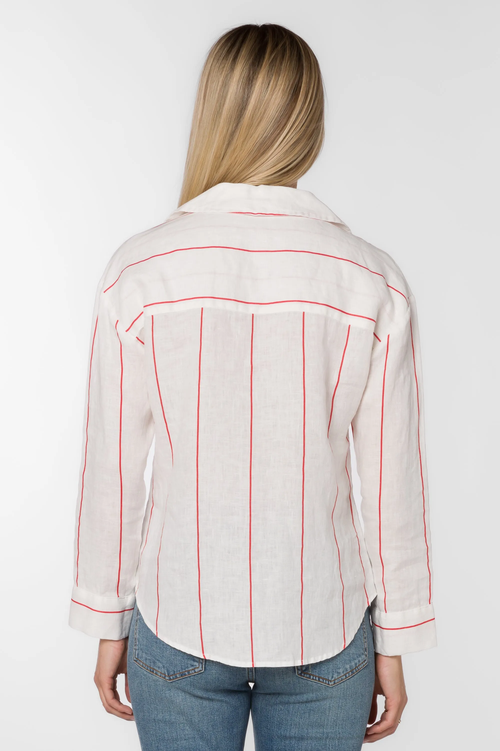 Lyla White Red Stripe Shirt sold by Velvet Heart product image thumbnail 4