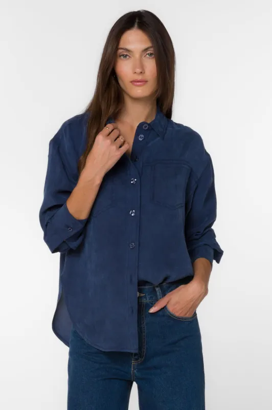 Braxton Navy Shirt sold by Velvet Heart