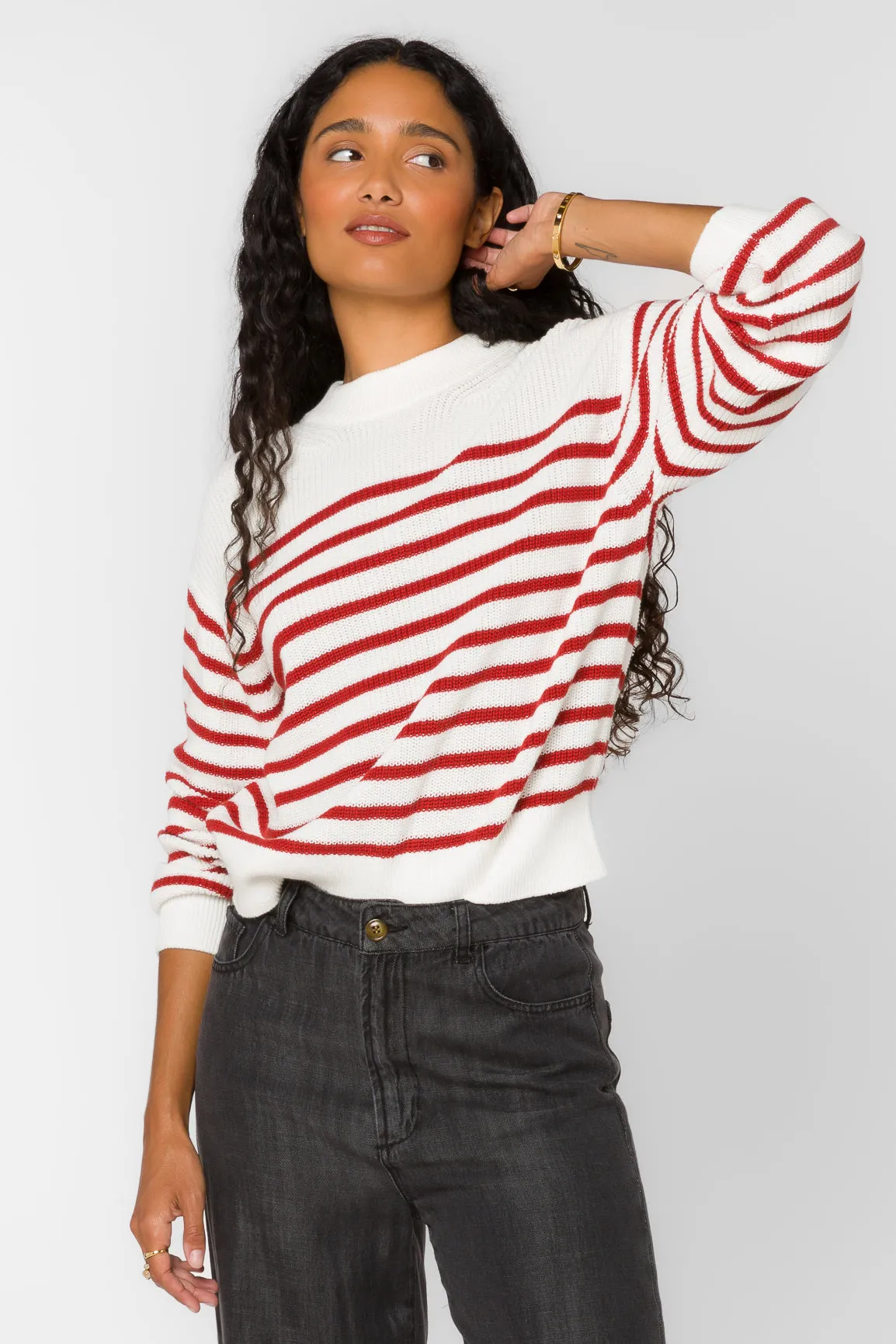 Margot Red Stripe Sweater sold by Velvet Heart