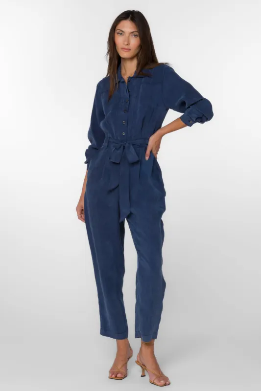 Arkin Navy Jumpsuit sold by Velvet Heart
