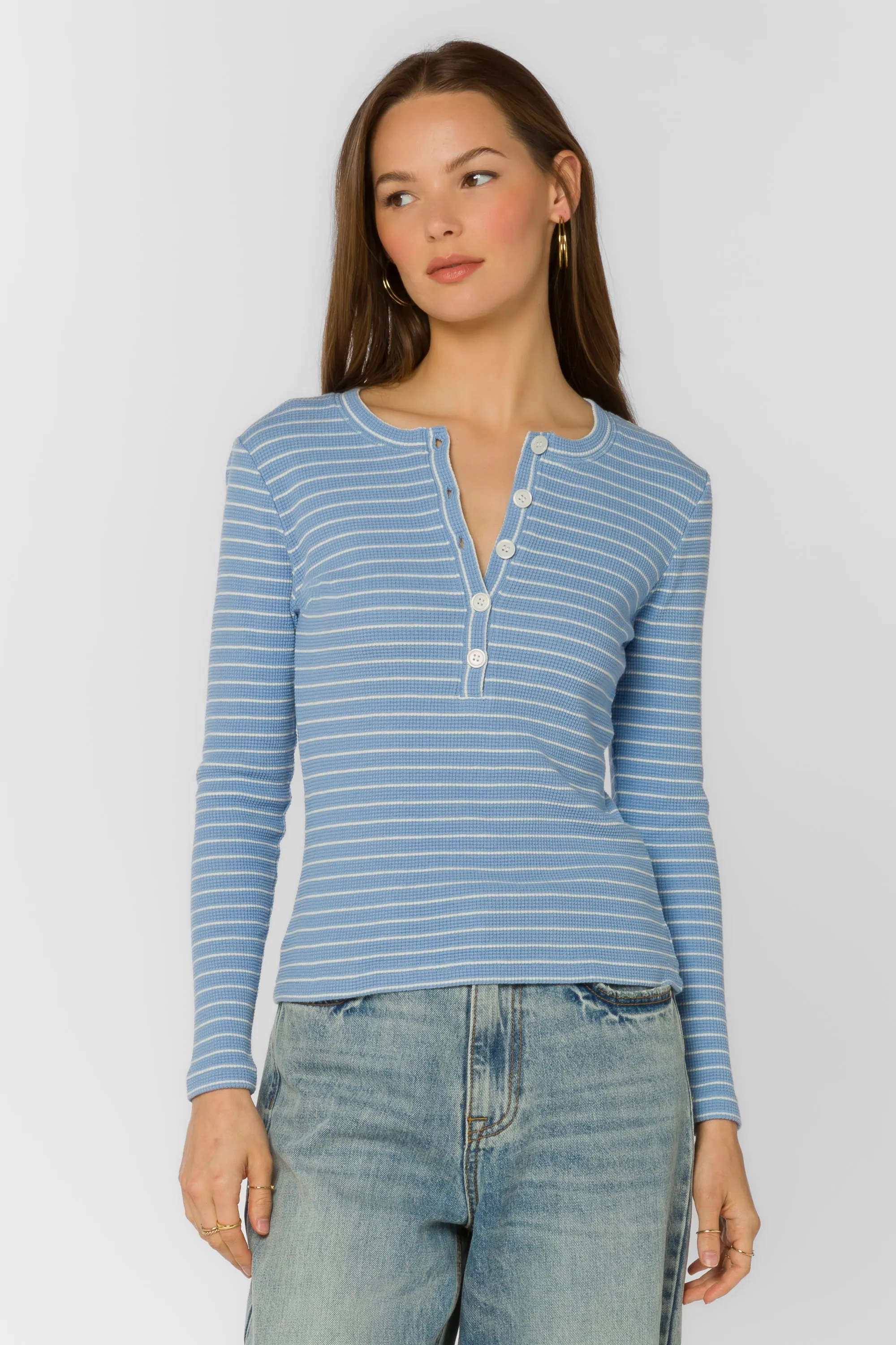Beasley Periwinkle Stripe Tee sold by Velvet Heart product image thumbnail 4