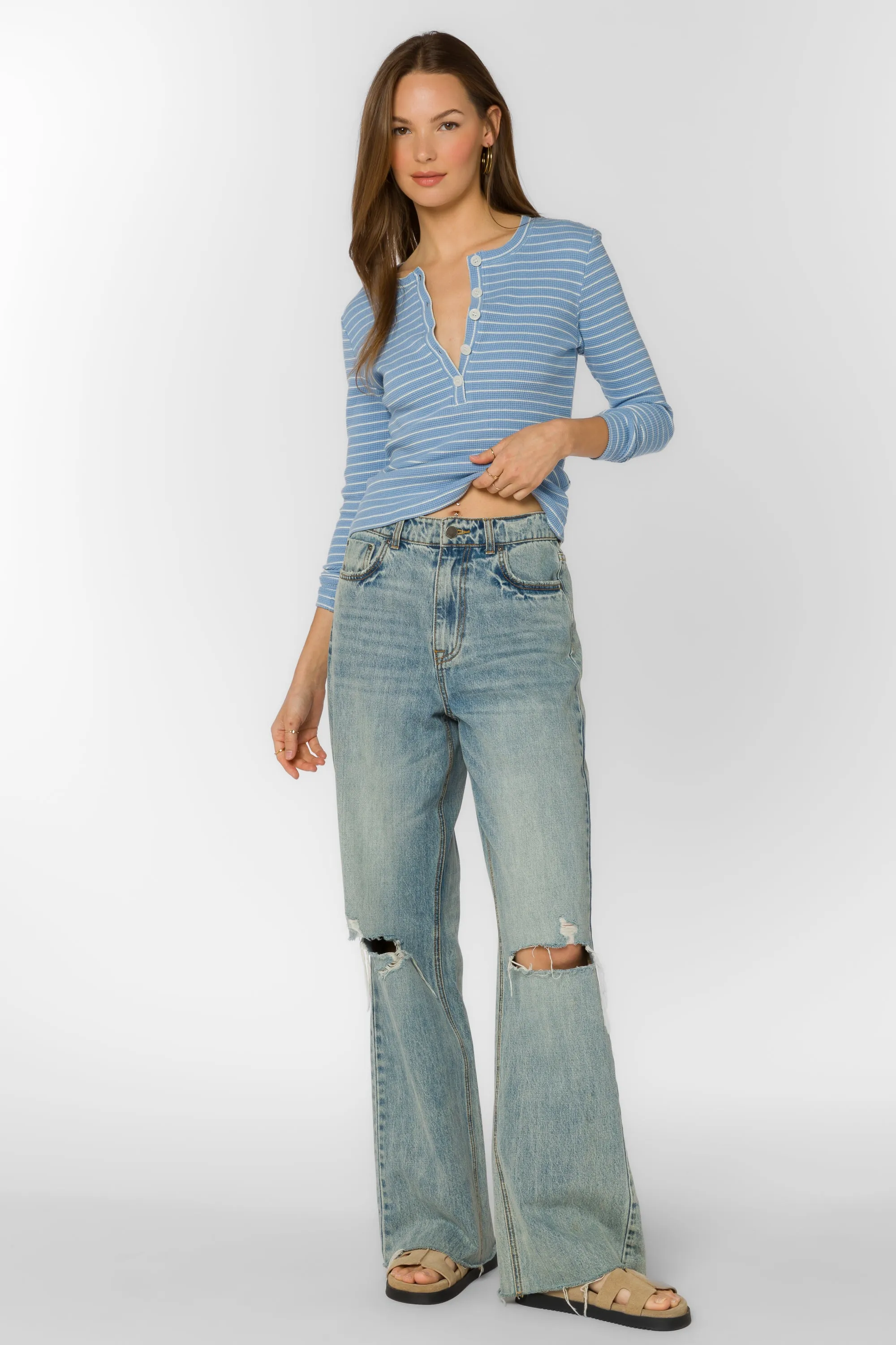 Beasley Periwinkle Stripe Tee sold by Velvet Heart product image thumbnail 3