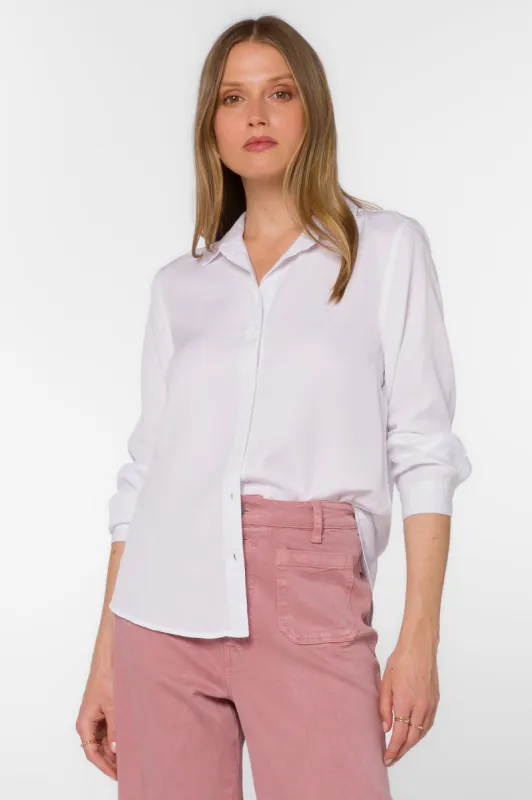 Leila Optic White Shirt sold by Velvet Heart