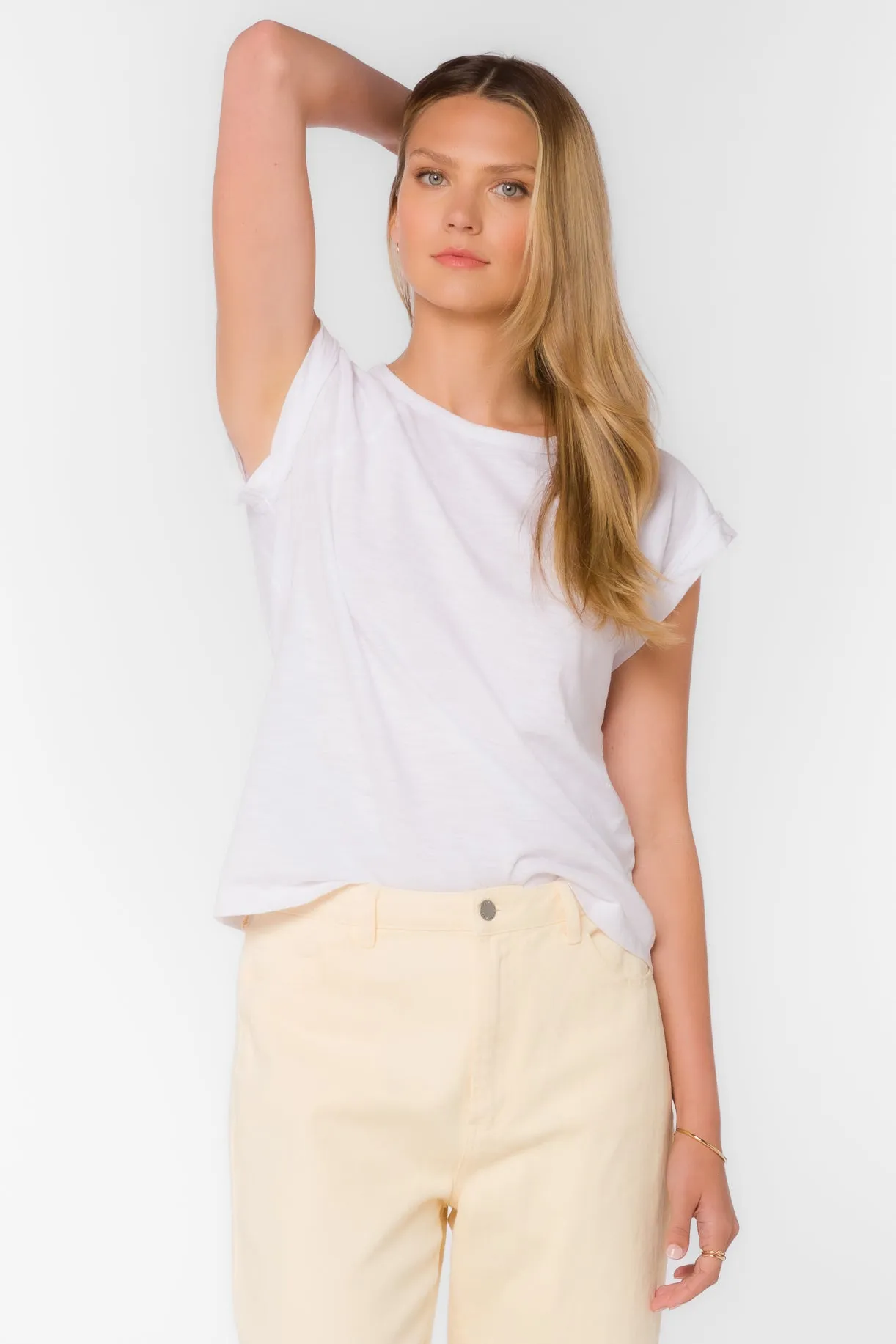 Vinny Optic White Tee sold by Velvet Heart