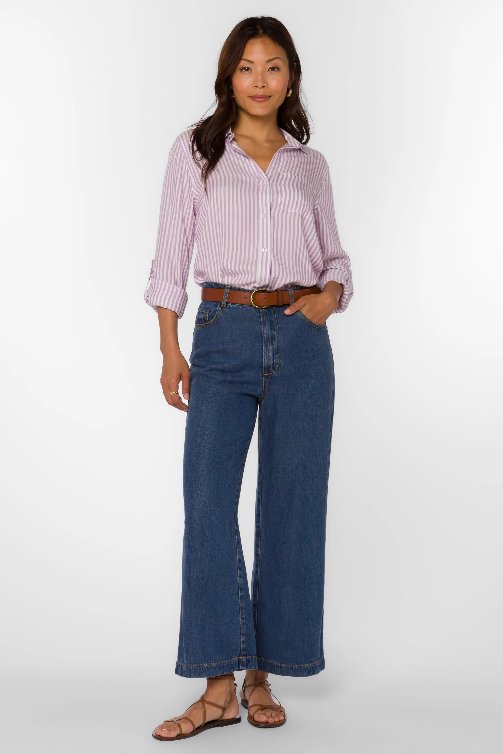 Elisa Lavender Striped Shirt sold by Velvet Heart product image thumbnail 2