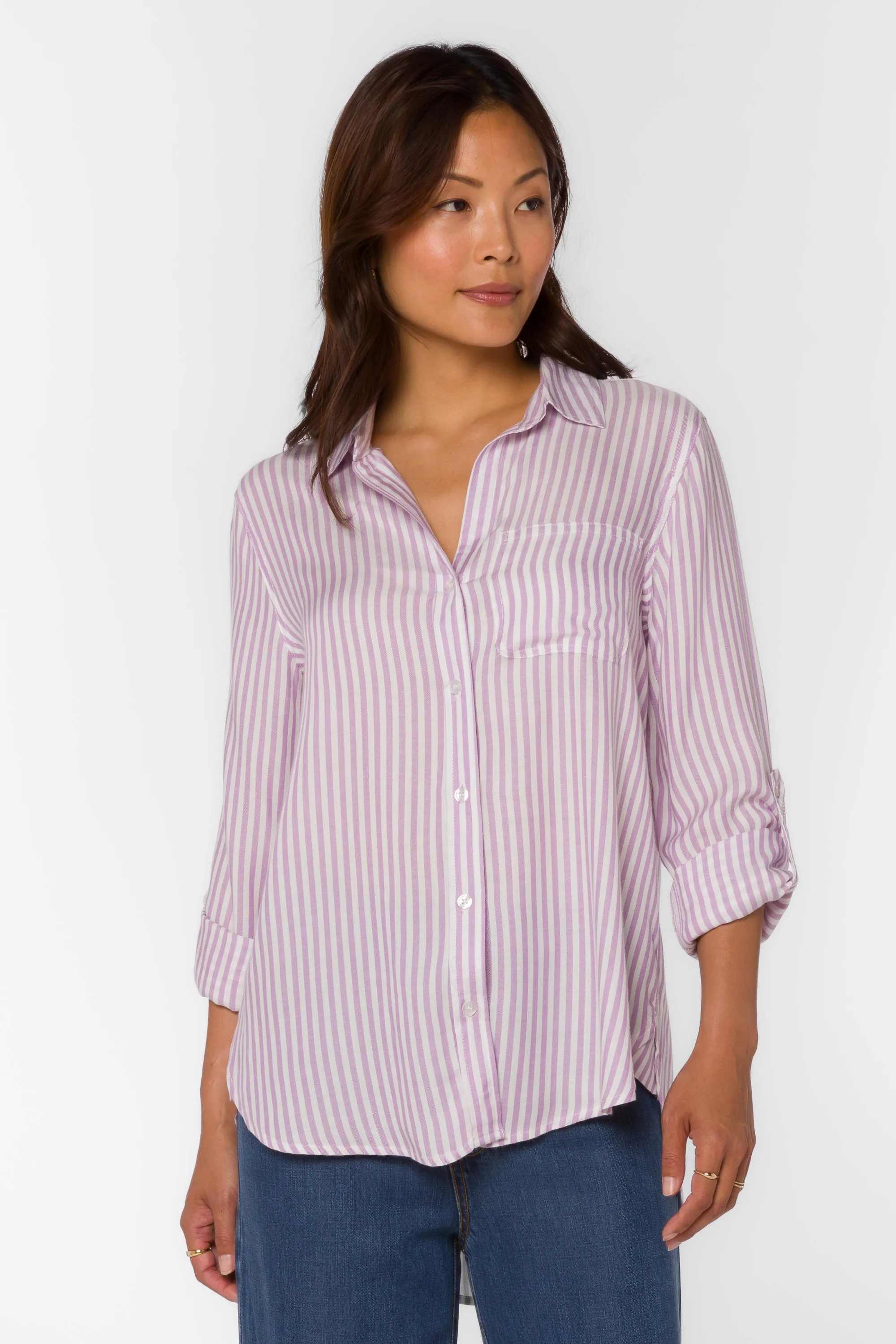 Elisa Lavender Striped Shirt sold by Velvet Heart product image thumbnail 3