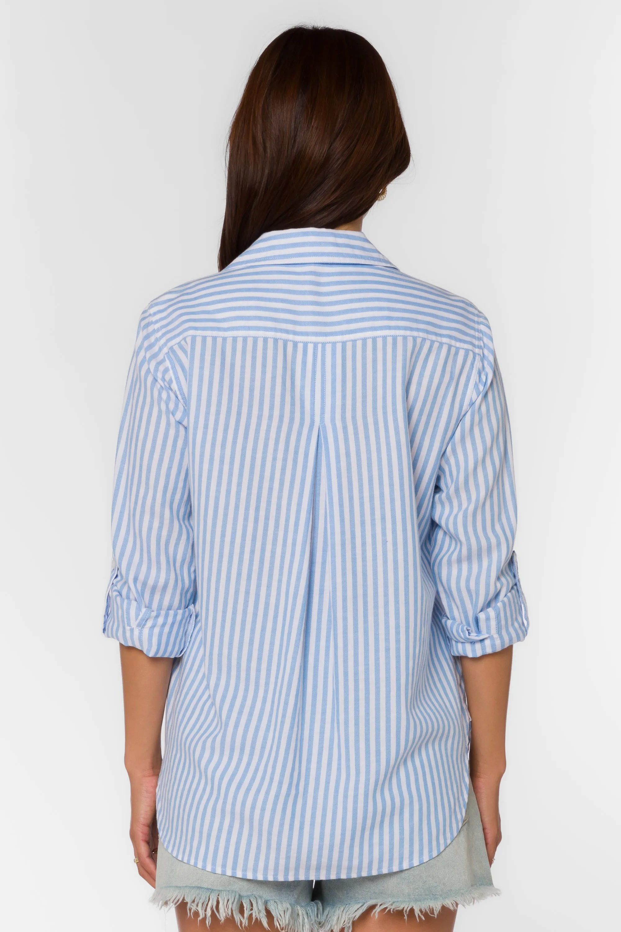 Elisa White Blue Stripe Shirt sold by Velvet Heart product image thumbnail 4