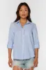 Elisa White Blue Stripe Shirt sold by Velvet Heart