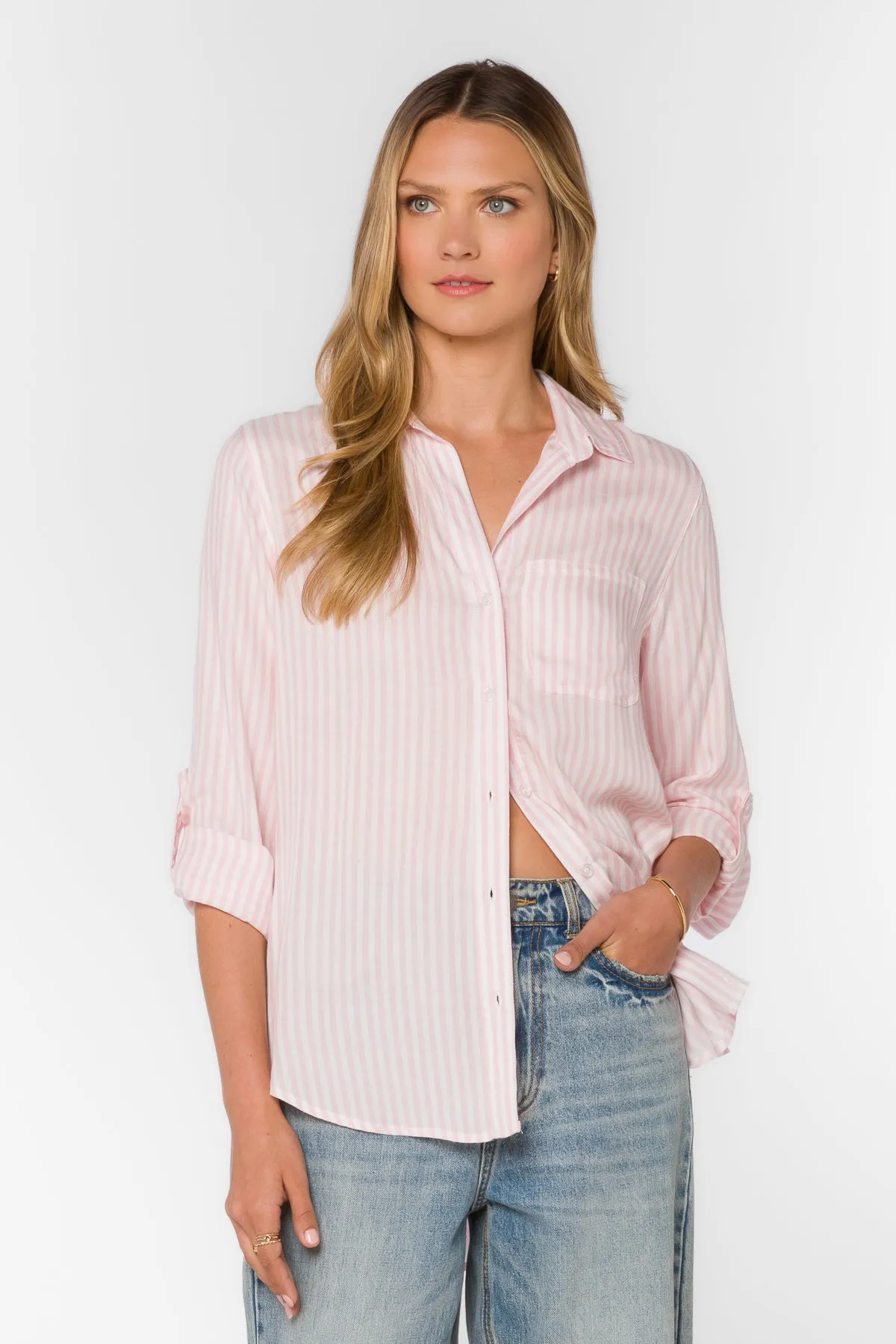 Elisa Pink Striped Shirt sold by Velvet Heart