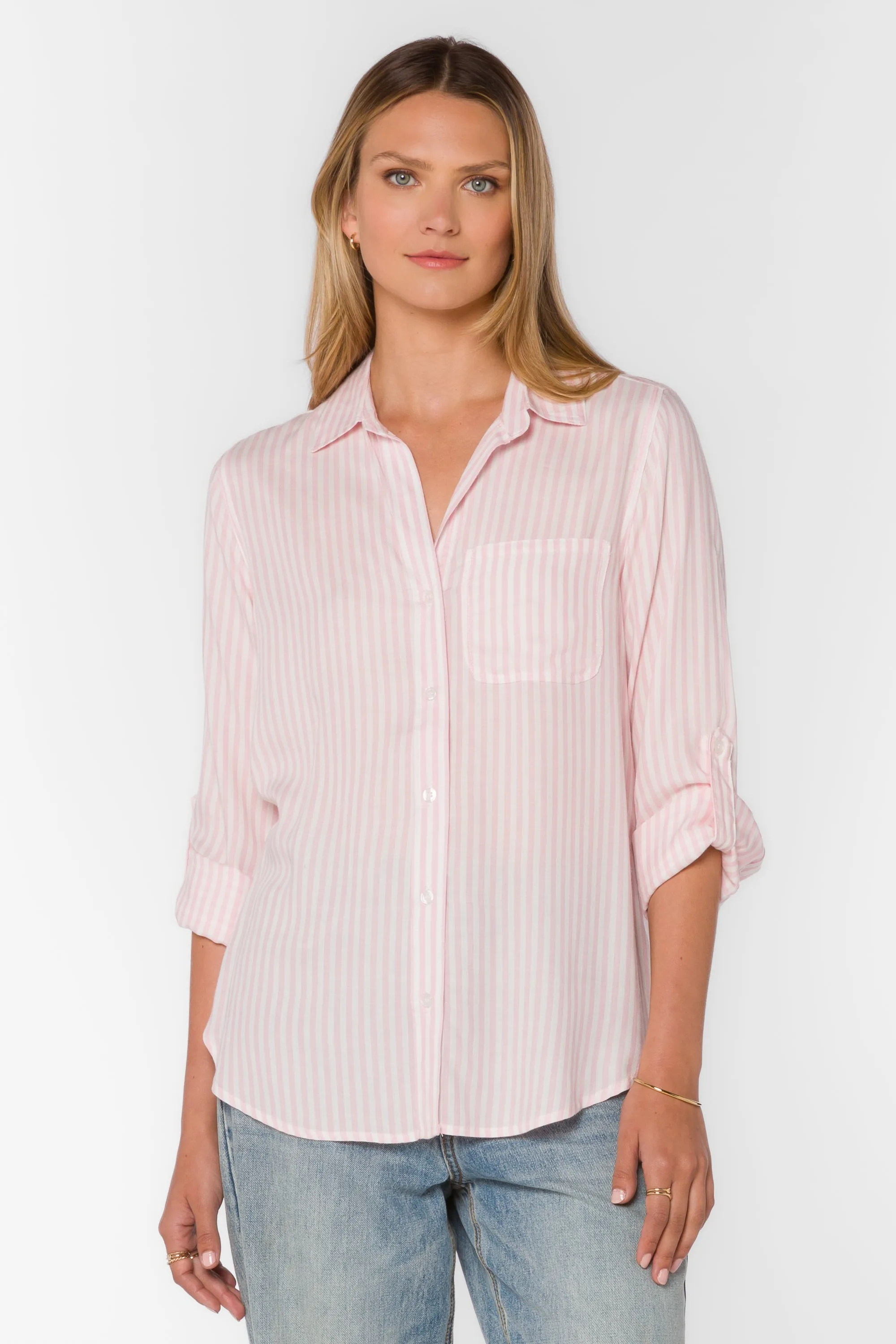 Elisa Pink Striped Shirt sold by Velvet Heart product image thumbnail 3