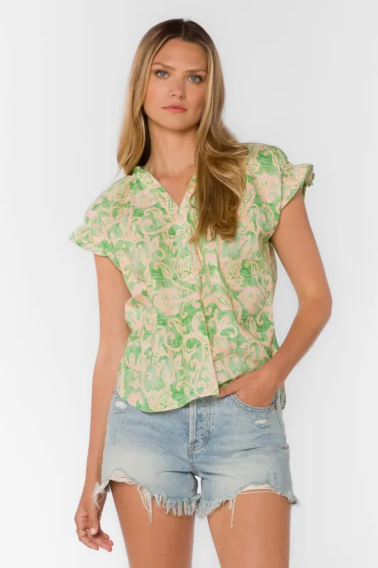 Avery Jacobean Floral Top sold by Velvet Heart