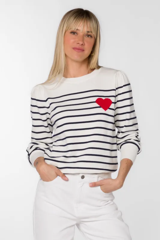 Serissa Navy Stripe Sweater sold by Velvet Heart
