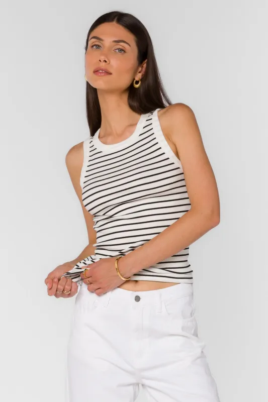 Deryl Black Stripe Tank sold by Velvet Heart