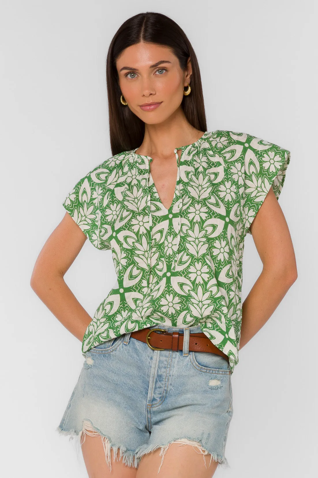 Indie Green Geo Top sold by Velvet Heart
