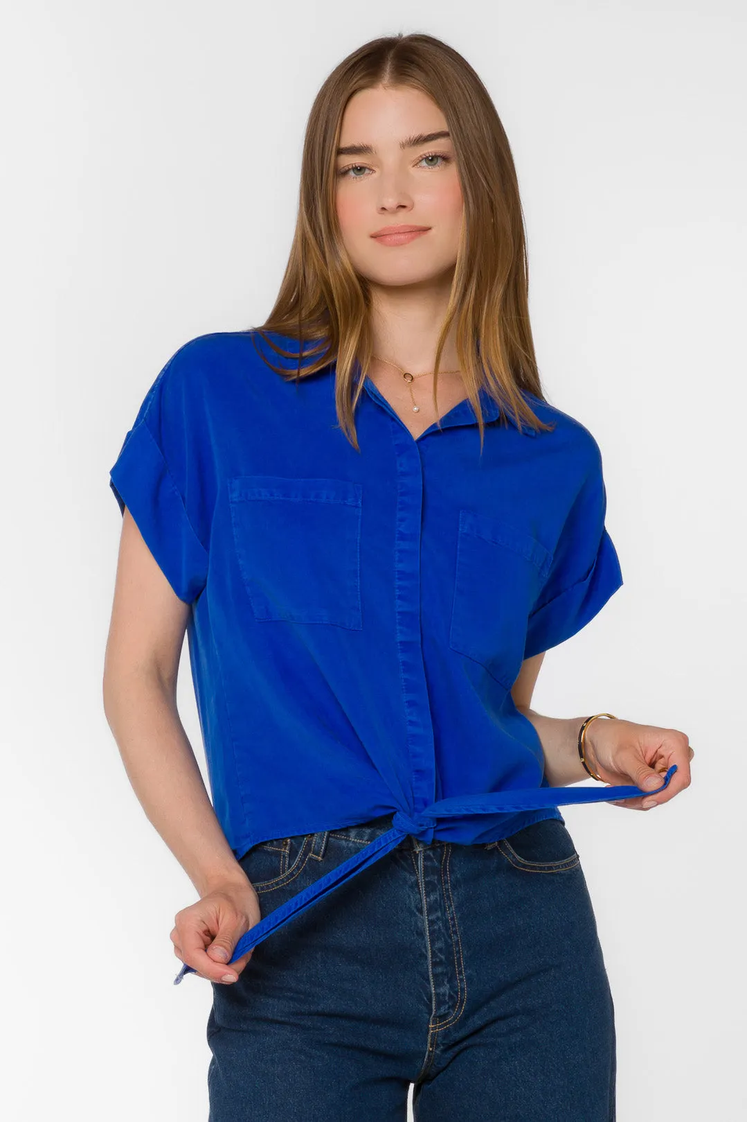Zuria Marine Blue Shirt sold by Velvet Heart