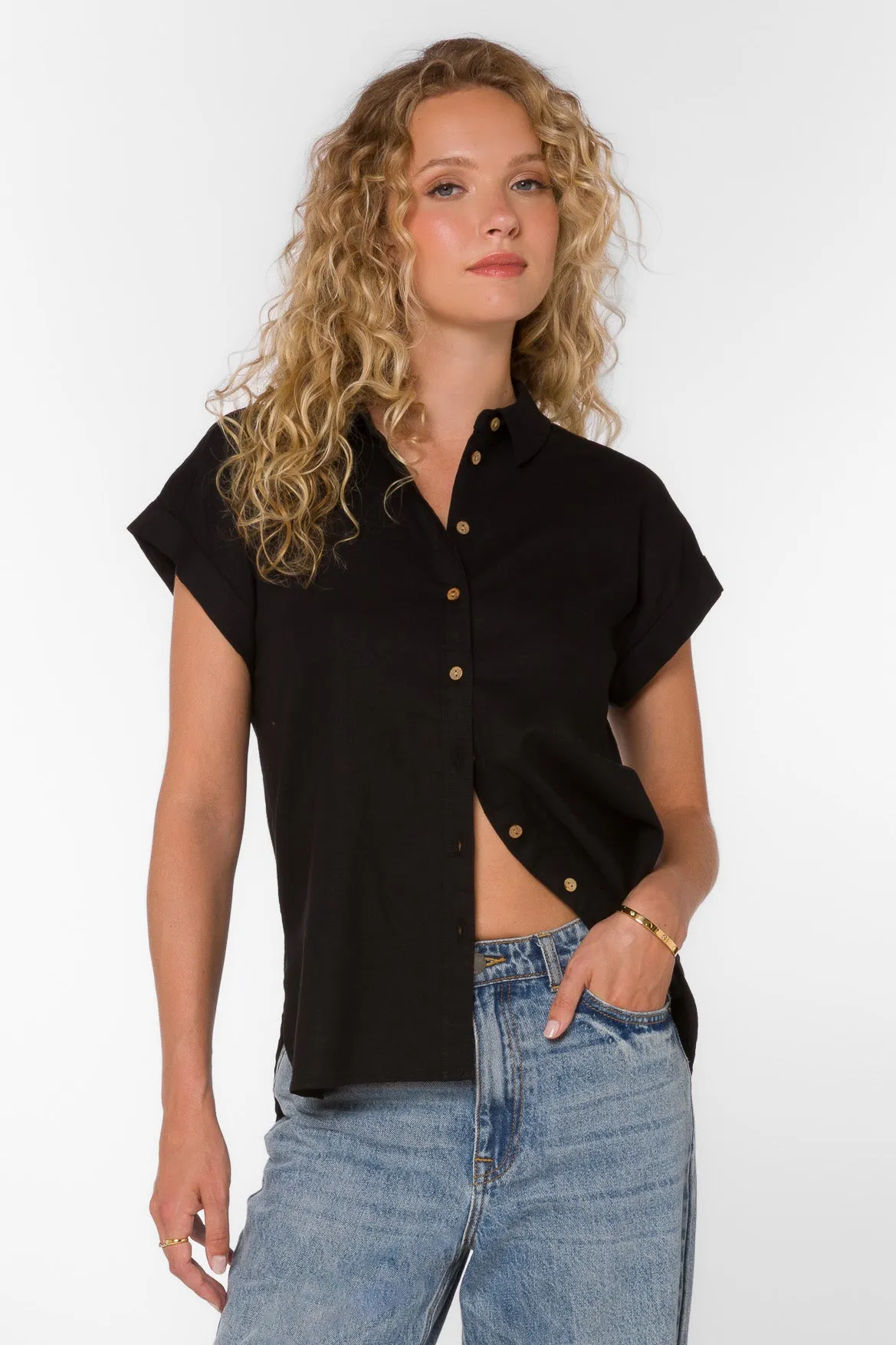 Ilene Black Shirt sold by Velvet Heart