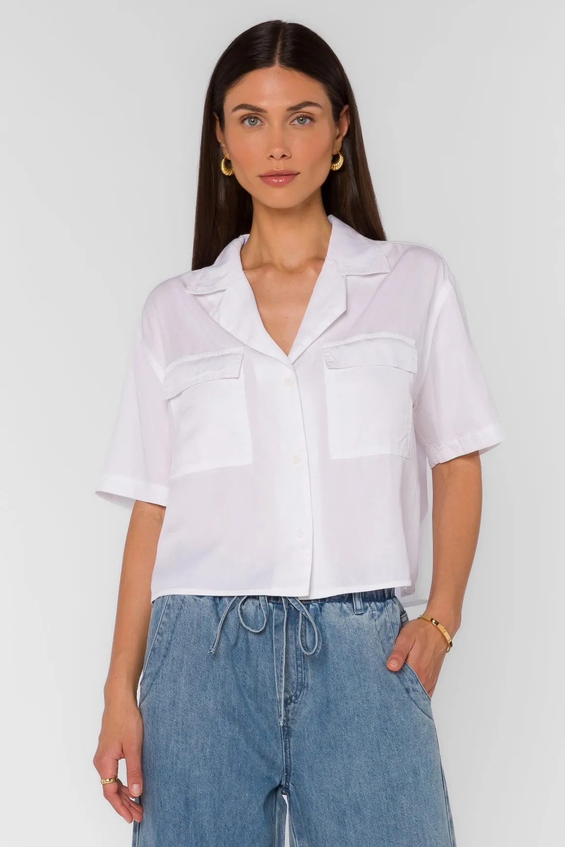 Lenora Optic White Shirt sold by Velvet Heart