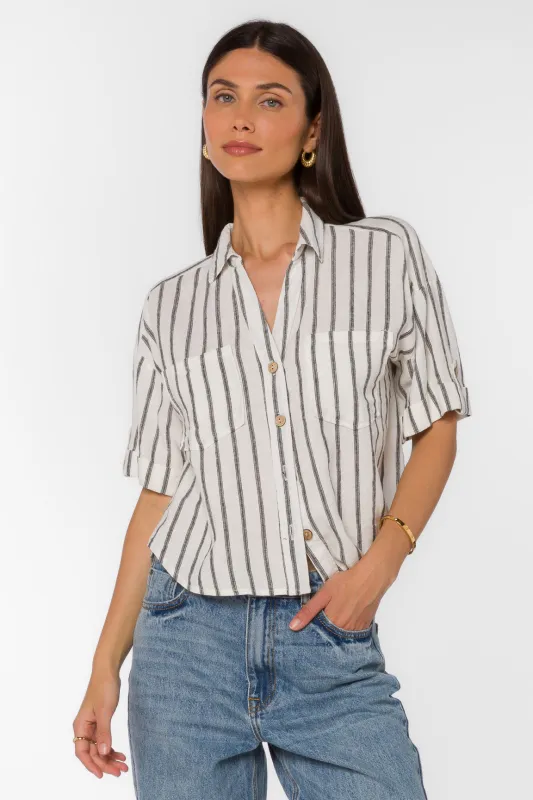 Brandon Black Stripe Shirt sold by Velvet Heart