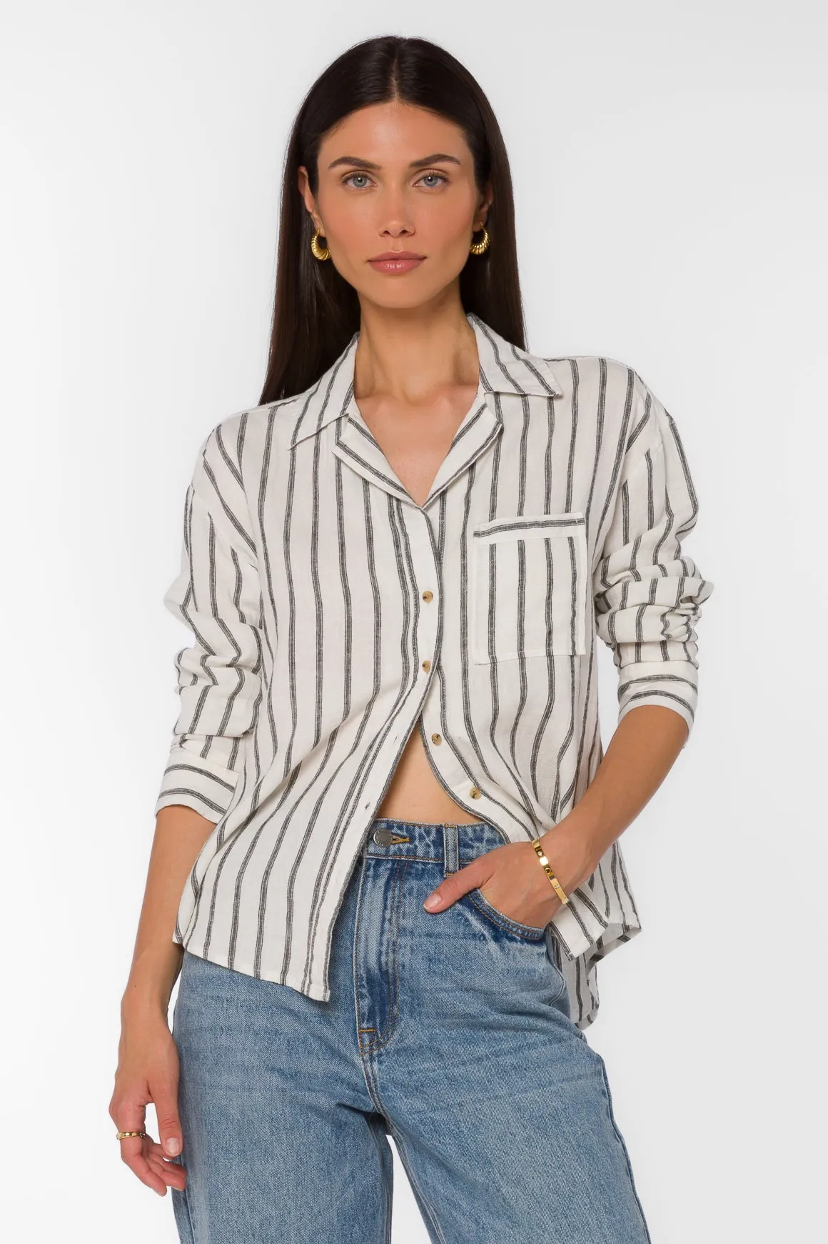 Lyla Black Stripe Shirt sold by Velvet Heart