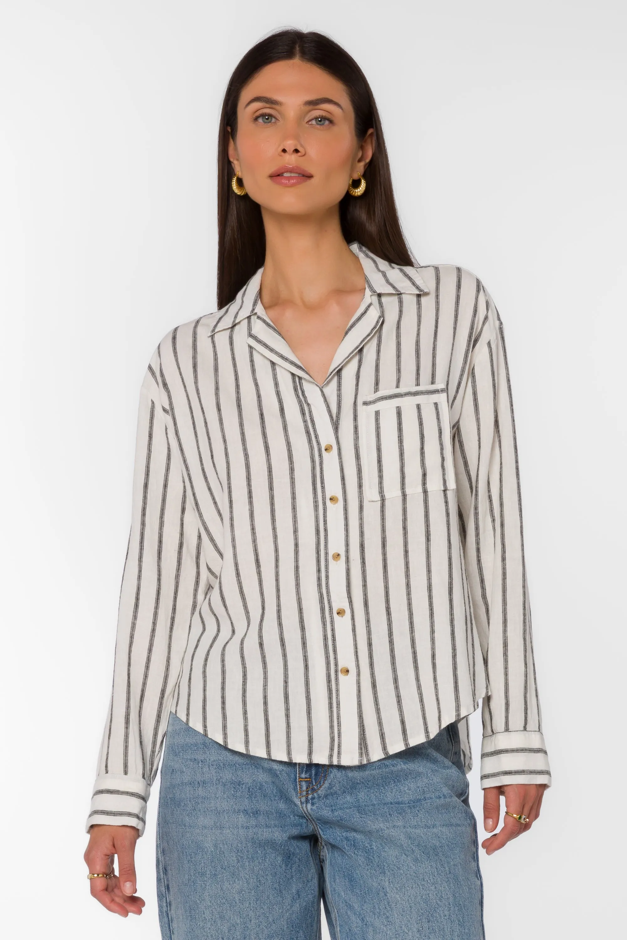 Lyla Black Stripe Shirt sold by Velvet Heart product image thumbnail 3