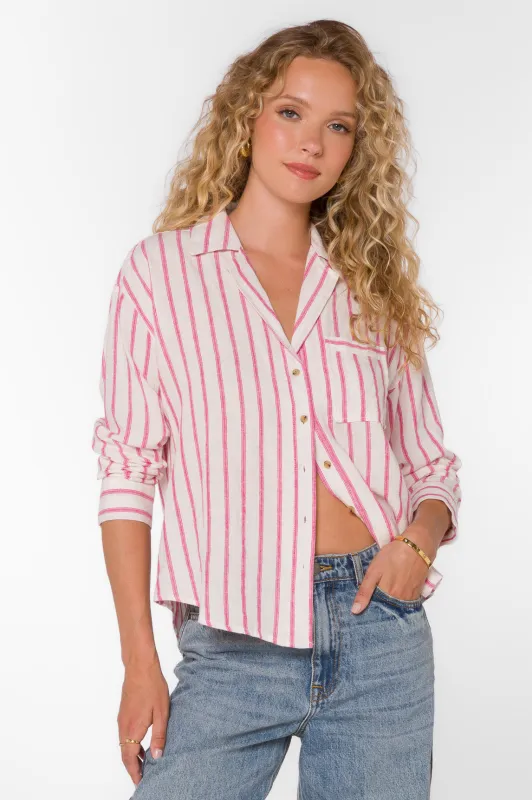 Lyla Fuchsia Stripe Shirt sold by Velvet Heart