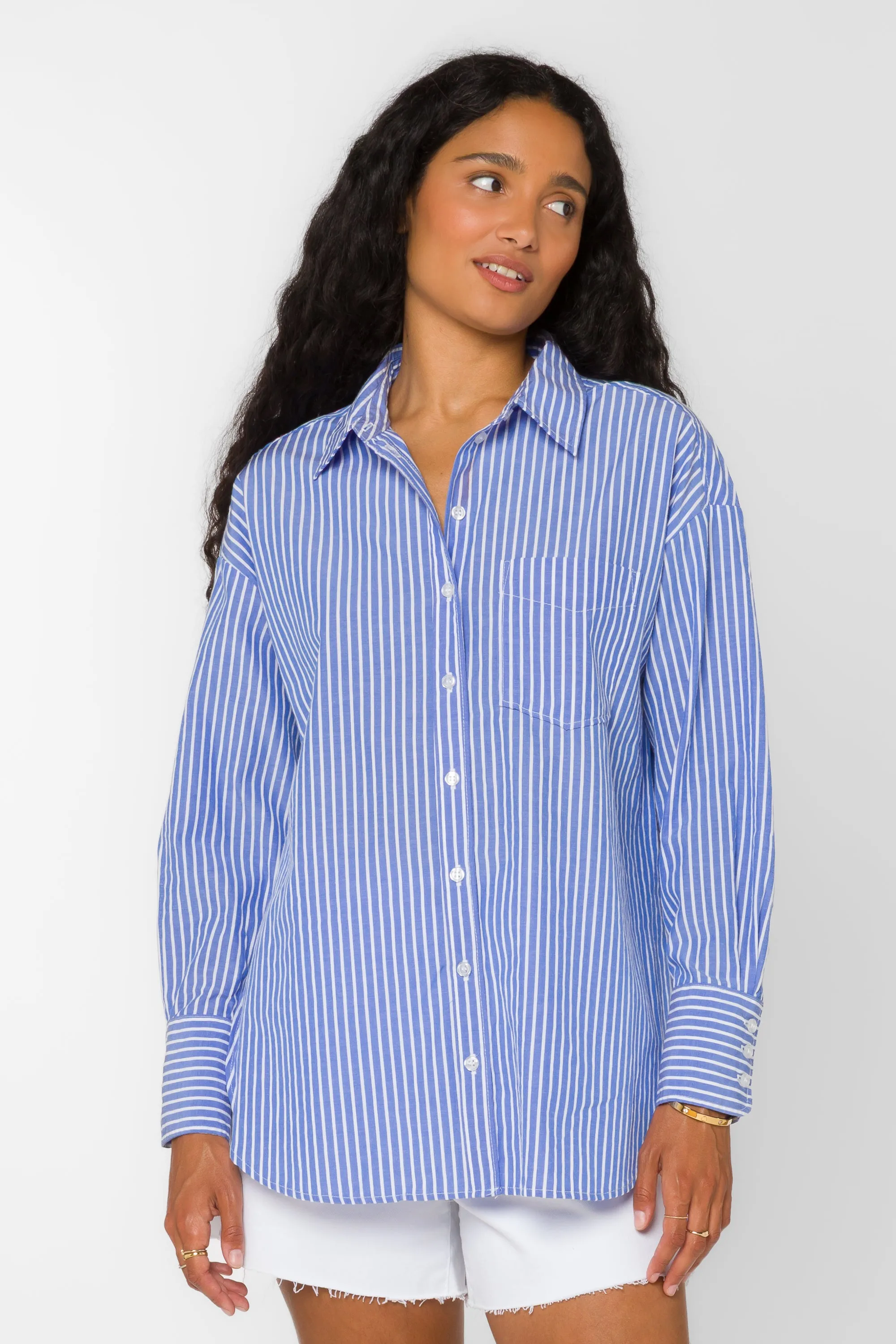 Waylon Blue White Stripe Shirt sold by Velvet Heart product image thumbnail 3